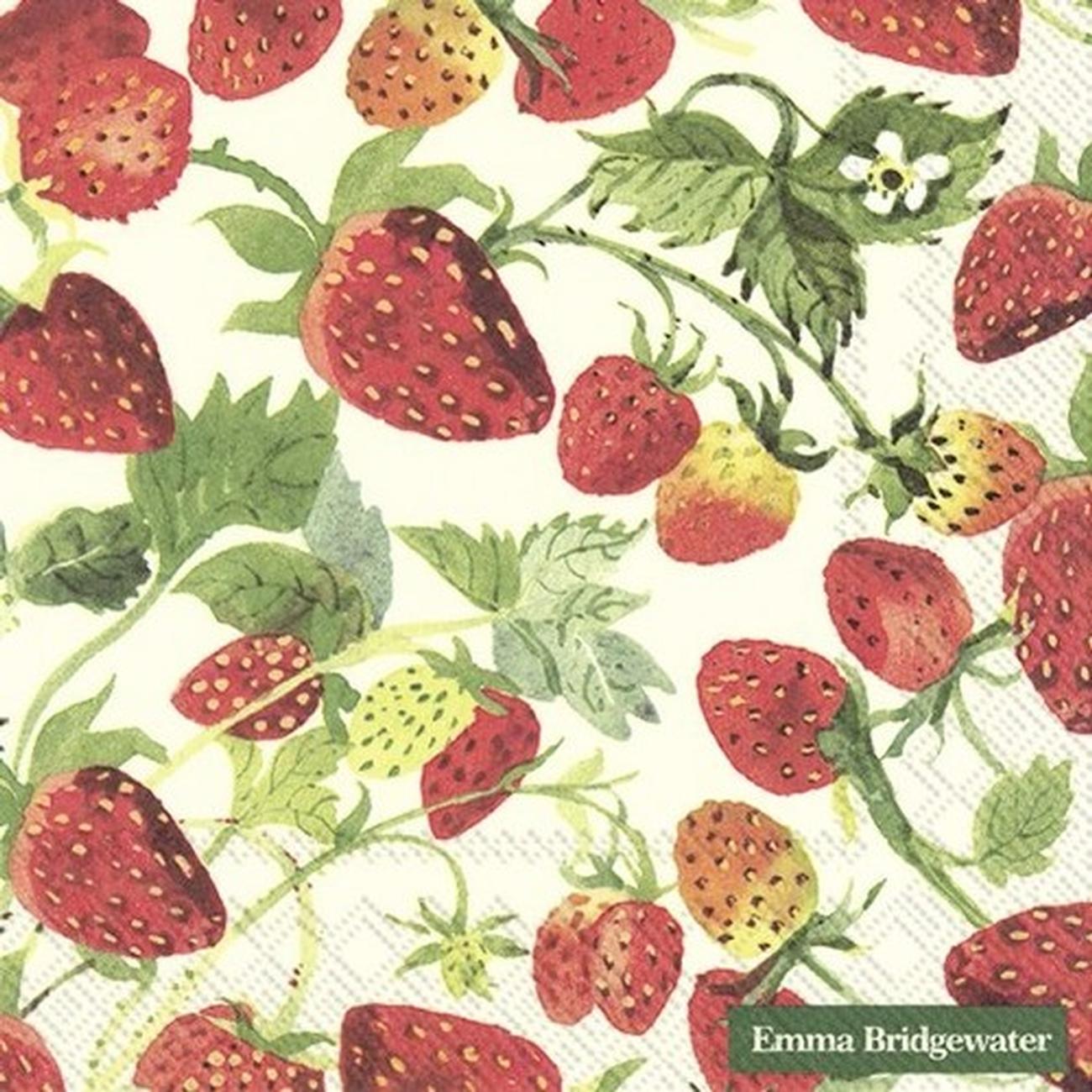 ihr-lunch-napkins-strawberries-cream - IHR Lunch Napkins Strawberries Cream