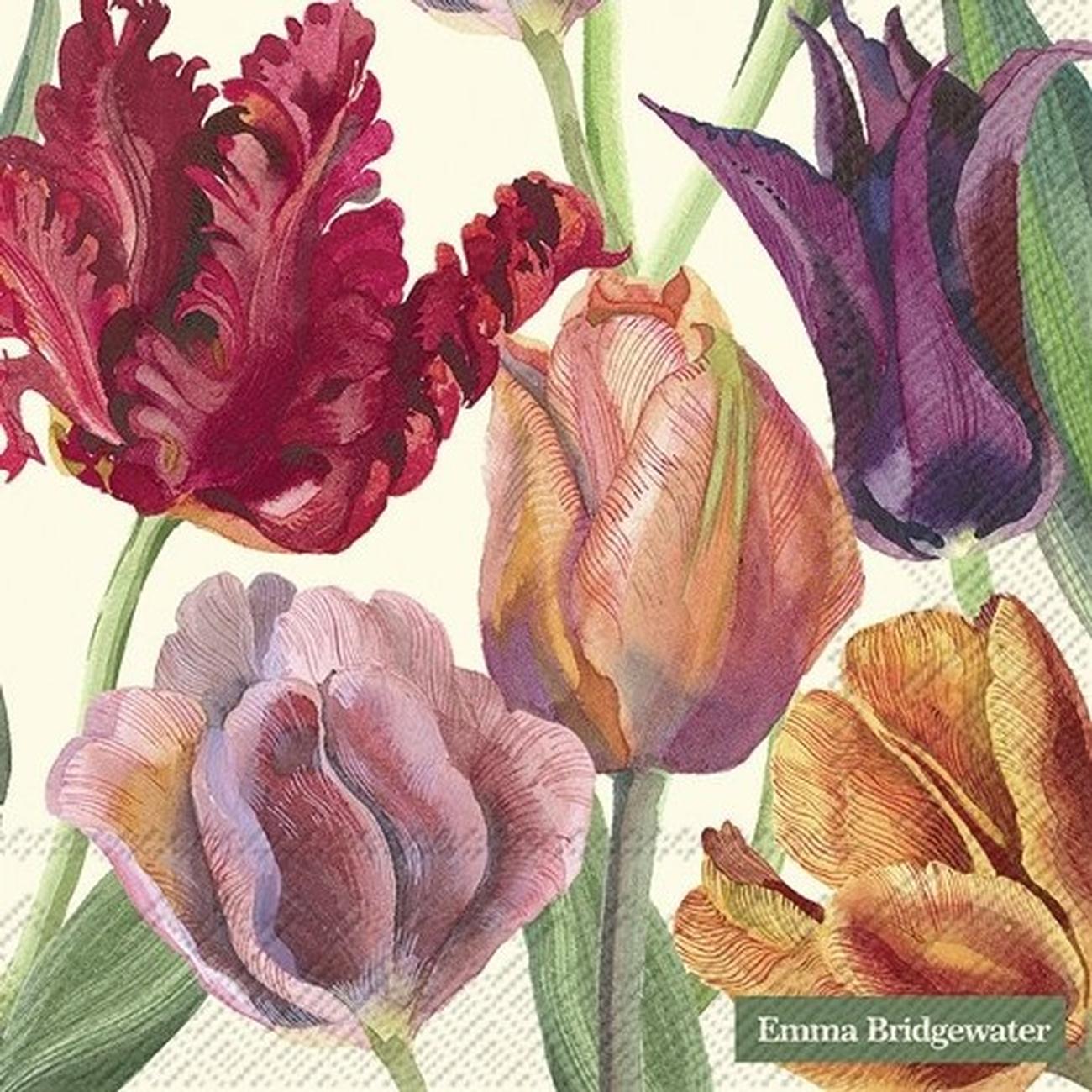 ihr-lunch-napkin-Emma-Bridgewater-tulips-cream - IHR Lunch Napkins Emma Bridgewater Tulips Cream