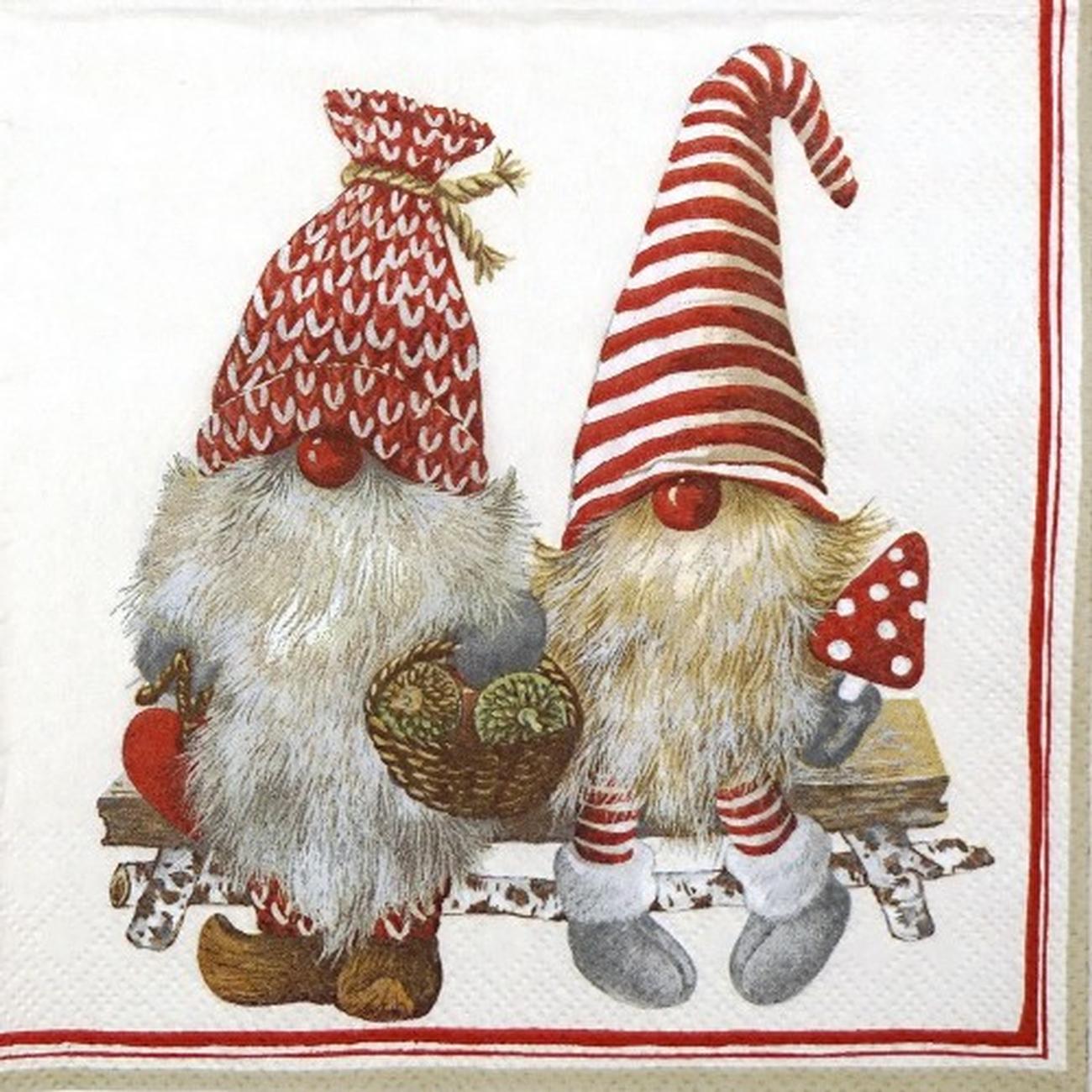 ihr-lunch-napkin-friendly-tomte-red - IHR Lunch Napkin Friendly Tomte Red
