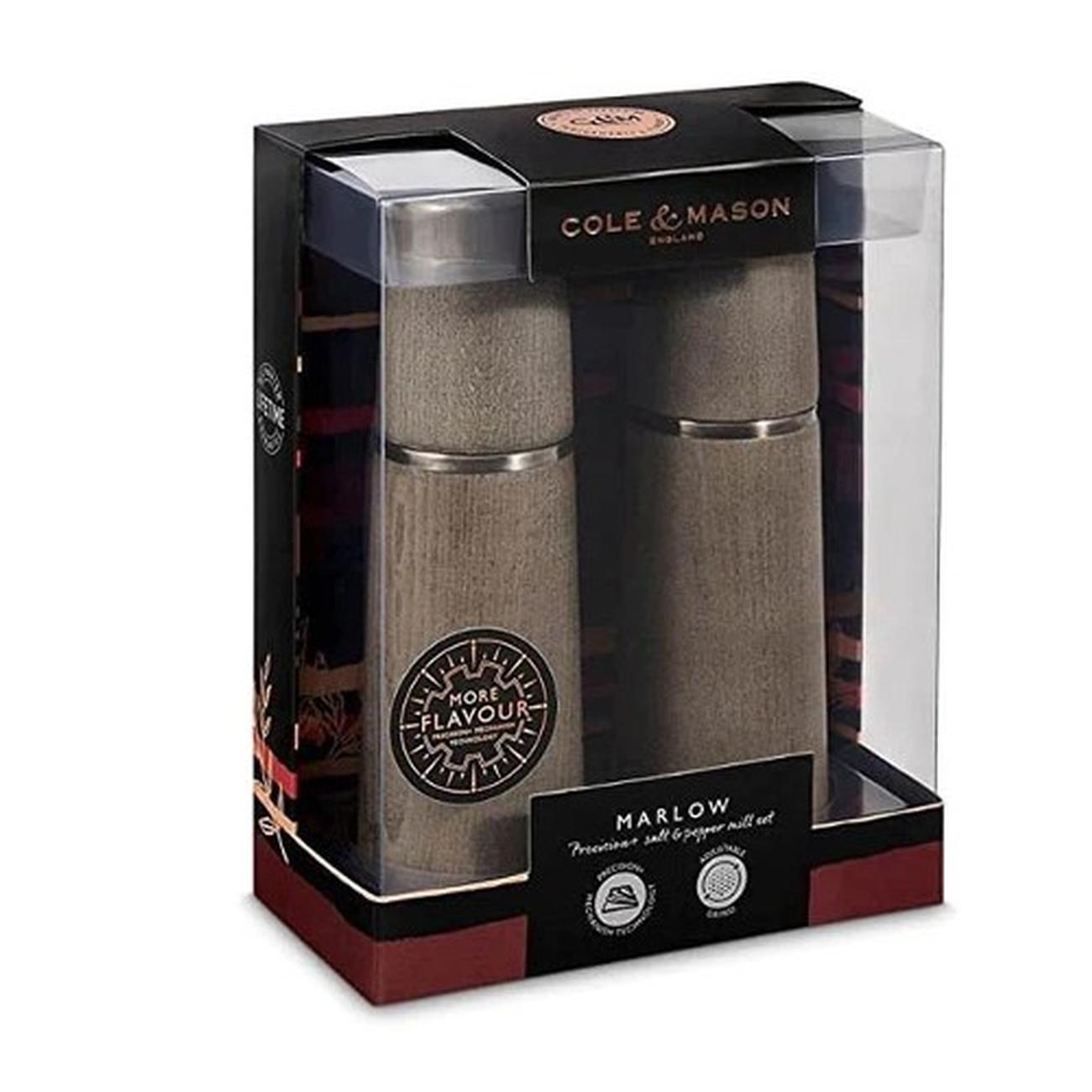 cole-mason-marlow-salt-pepper-mills-set-grey - Cole & Mason Marlow Salt & Pepper Mills Set Grey