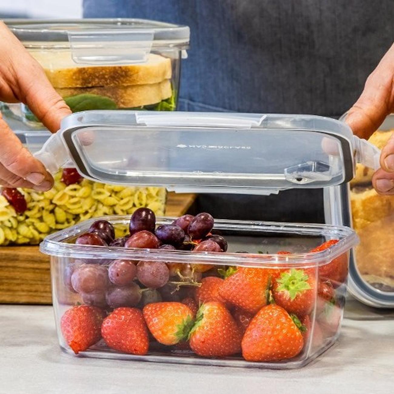 masterclass-eco-snap-food-storage-container-1400ml-square - MasterClass Eco Snap Food Storage Square Container 1.4L