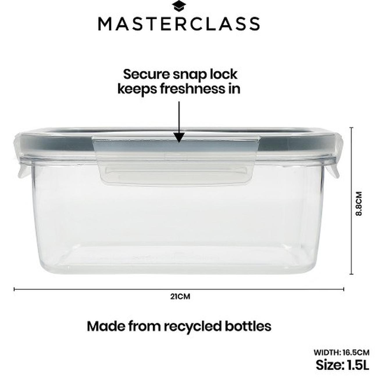 MasterClass Eco Snap Food Storage Rectangular Container 1.5L