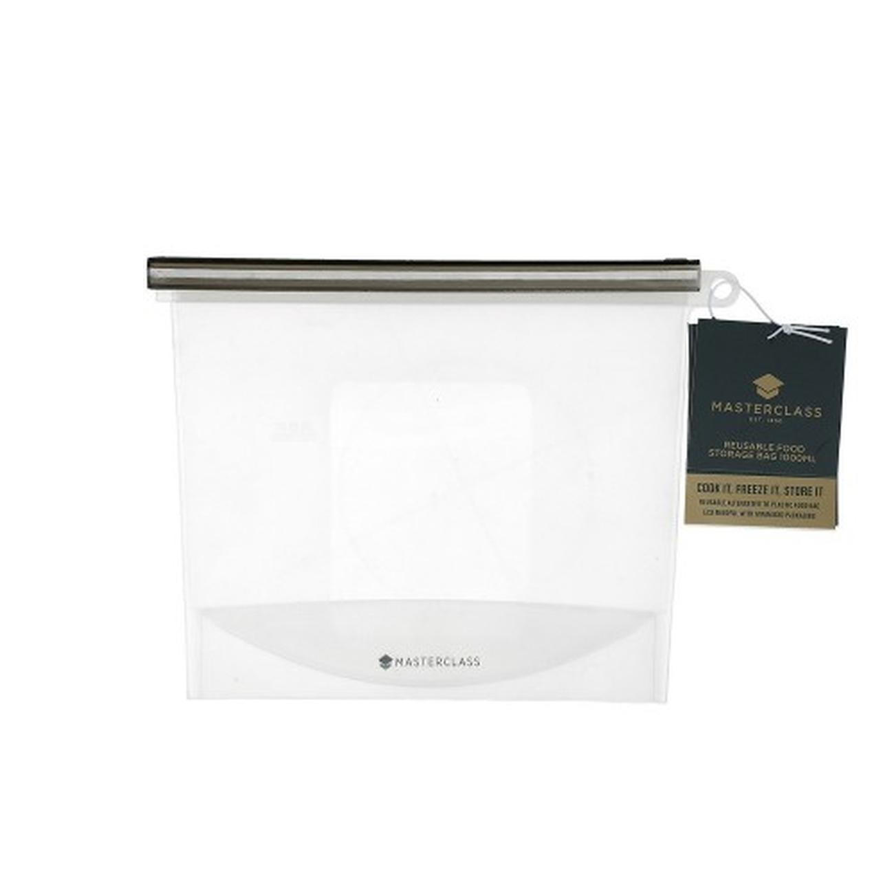 masterclass-reusable-silicone-storage-bag-1000ml - MasterClass Reusable Silicone Food Bag 1000ml