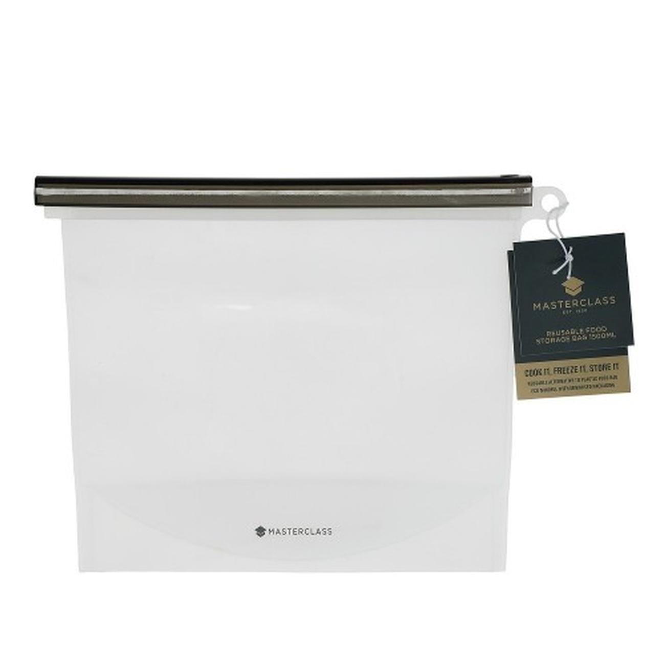 masterclass-reusable-silicone-storage-bag-1500ml - MasterClass Reusable Silicone Food Bag 1500ml