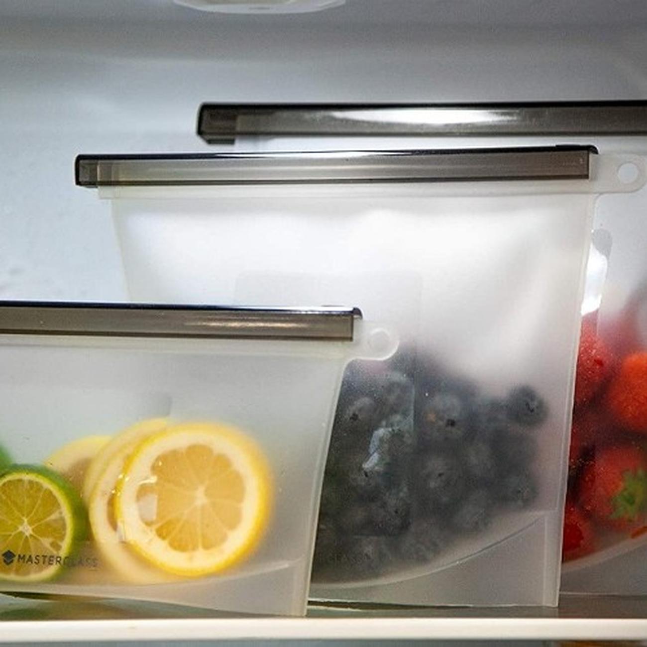 masterclass-reusable-silicone-storage-bag-500ml - MasterClass Reusable Silicone Food Bag 500ml