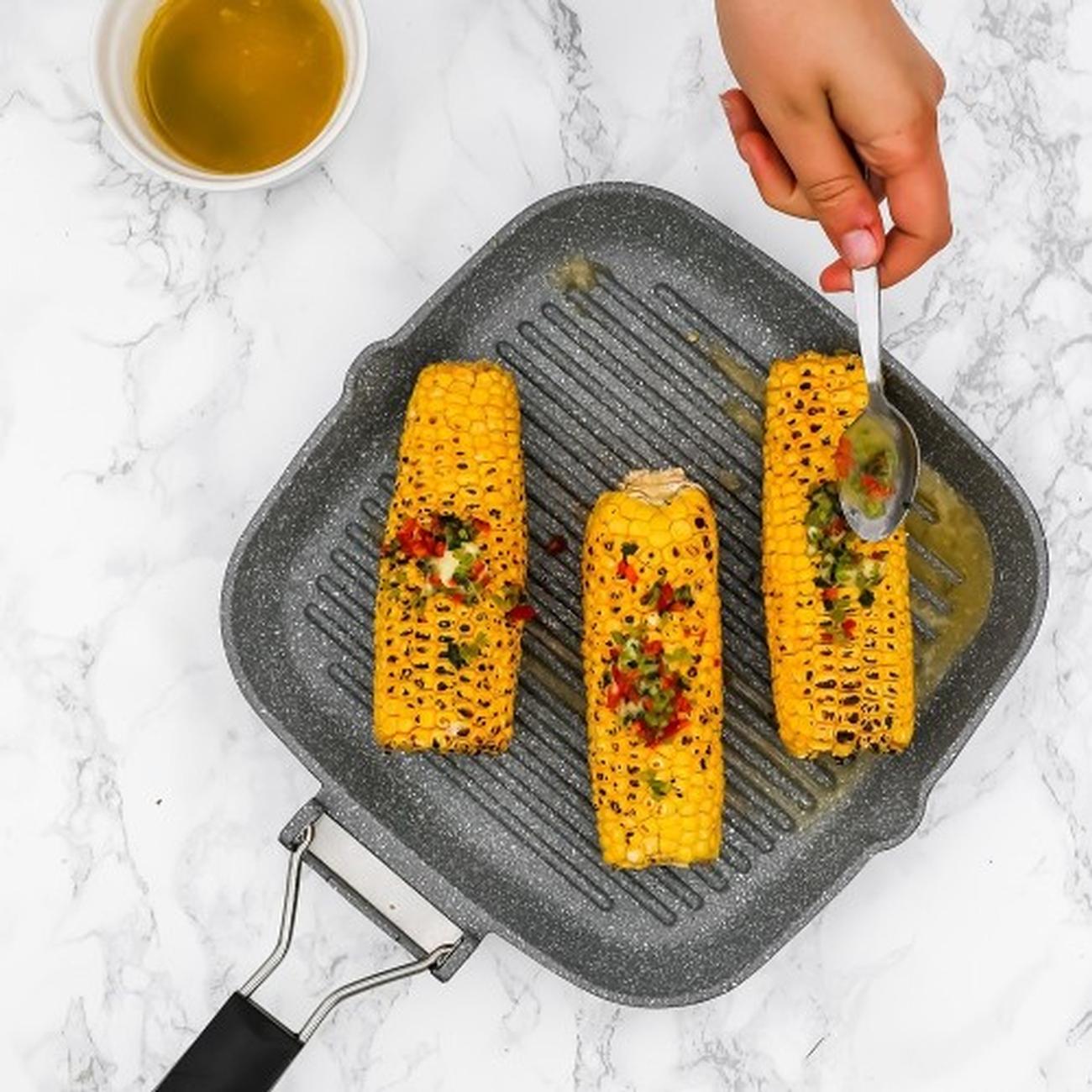 masterclass-cast-aluminium-grill-pan-24cm - MasterClass Square Grill Pan 24cm