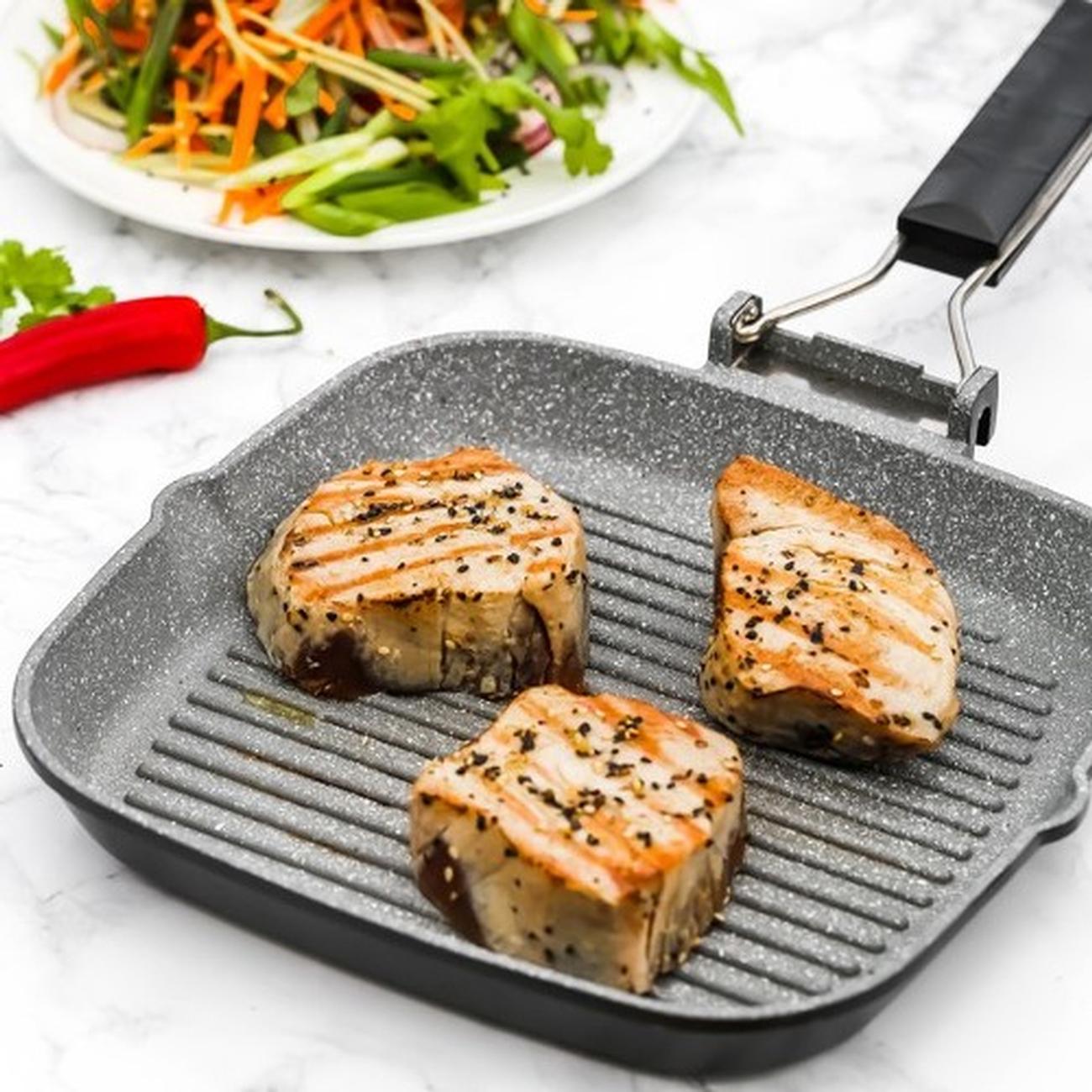 masterclass-cast-aluminium-grill-pan-24cm - MasterClass Square Grill Pan 24cm