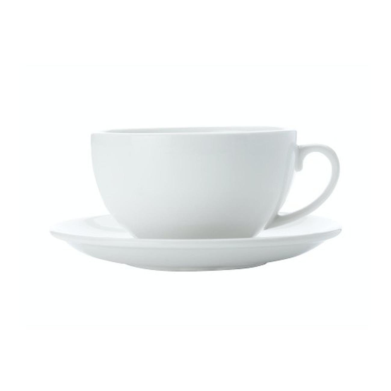maxwell-and-williams-cappuccino-cup-saucer-300ml-white-basics - Maxwell & Williams White Basics Cappuccino Cup & Saucer 320ml