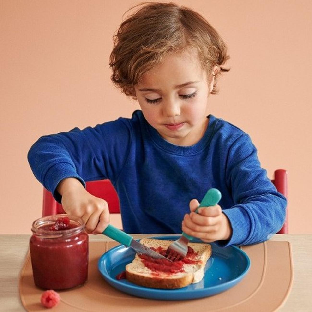 mepal-childrens-cutlery-set-3pc-deep-turquoise - Mepal 3pc Kid's Cutlery Set Deep Turquoise