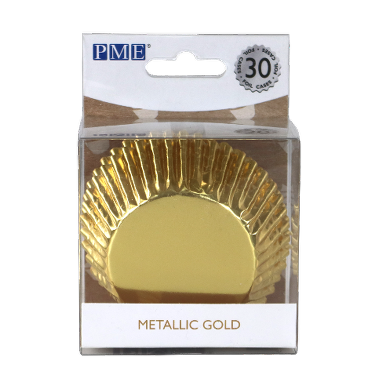 pme-30-gold-metallic-foil-cupcake-cases - PME 30 Metallic Gold Foil Baking Cases