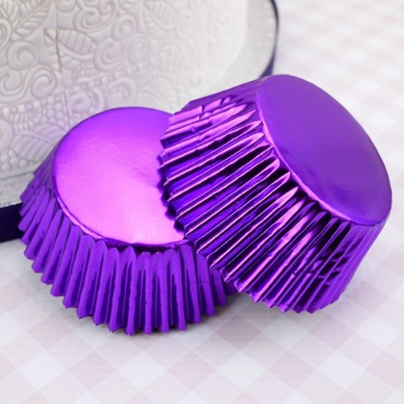 pme-30-metallic-purple-foil-baking-cases - PME 30 Metallic Purple Baking Cases