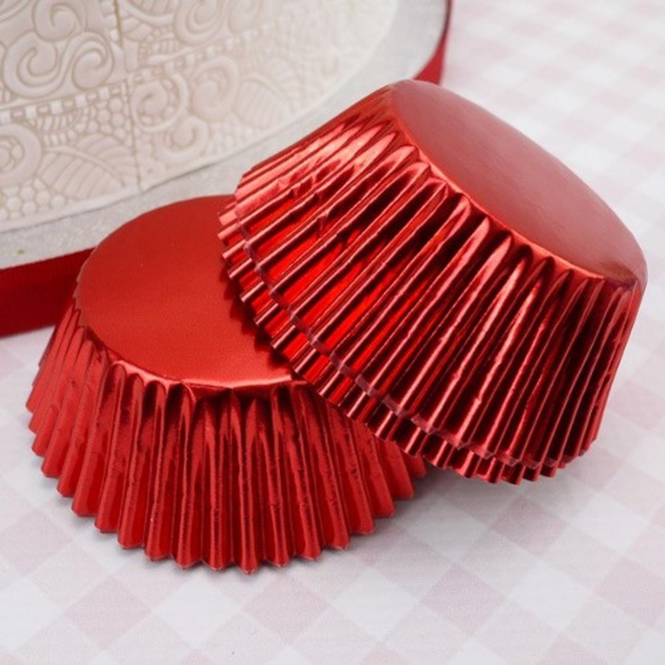 pme-30-metallic-red-foil-baking-cases - PME 30 Metallic Red Baking Cases