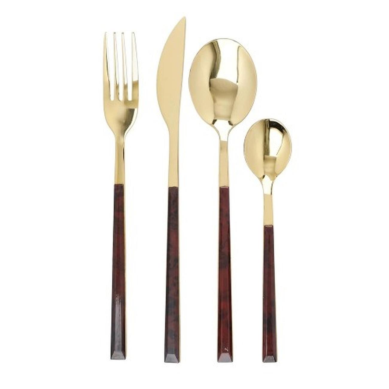 mikasa-16pc-tortoise-gold-cutlery-flatware-set - Mikasa Tortoise 16pc Gold Cutlery Set