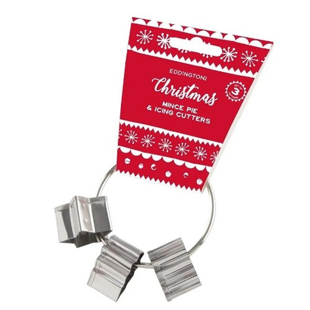 eddingtons-Christmas-mince-pie-and-icing-cutters-3pc - Eddingtons Christmas Set of 3 Mince Pie & Icing Cutters