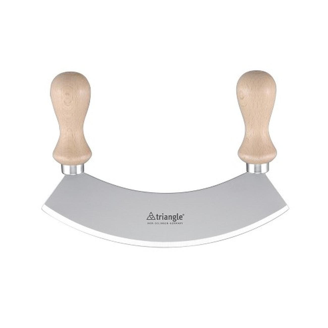 triangle-mincing-knife-beechwood-single-blade-23cm - Triangle Mezzaluna Beechwood Single Blade 23cm 