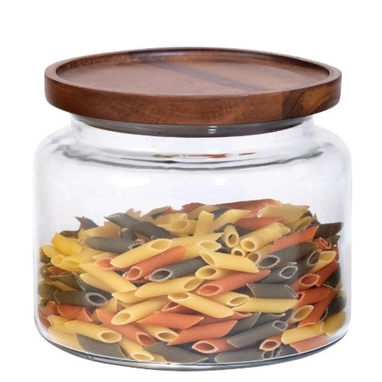 anchor-hocking-64oz-montana-glass-jar-acacia-lid - Anchor Hocking Montana Jar Acacia Lid 64oz
