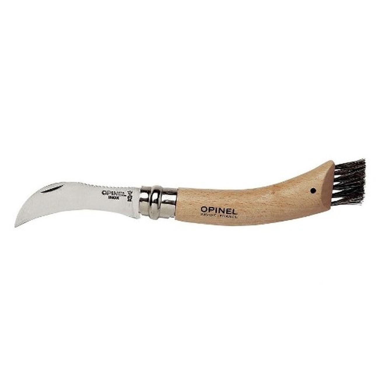 opinel-n8-mushroom-knife-brush - Opinel N8 Mushroom Knife & Brush