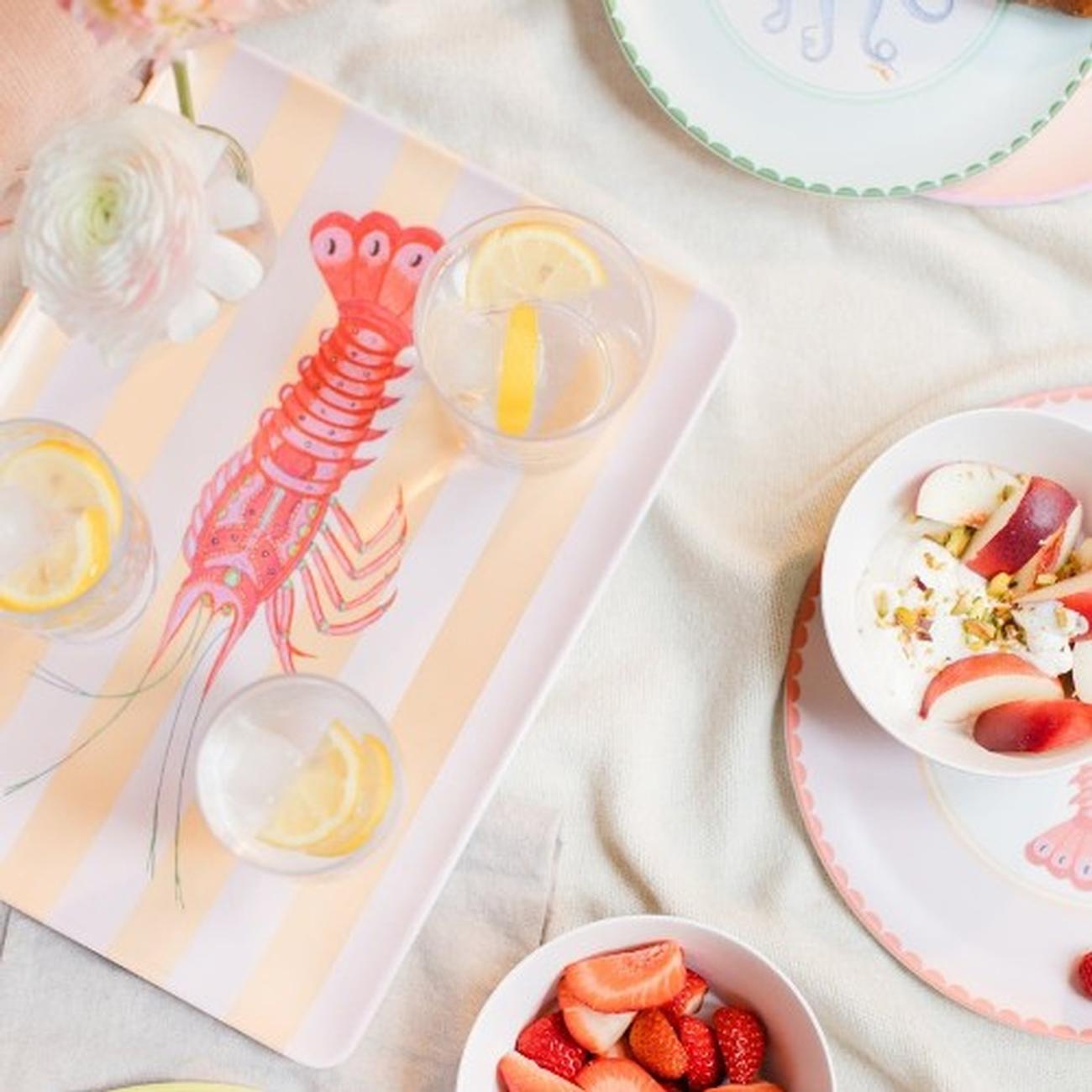 yvonne-ellen-lobster-melamine-picnic-tray - Yvonne Ellen Lobster Melamine Picnic Tray Large