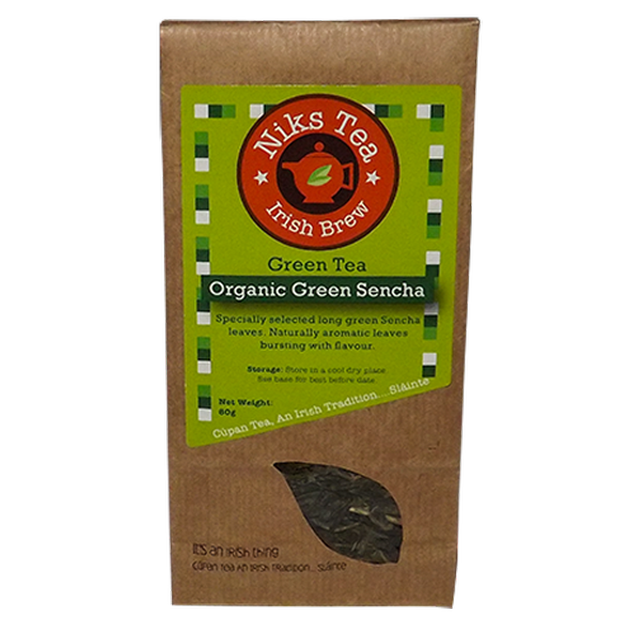 niks-tea-green-tea-organic-green-sencha-80g - Niks Tea Green Tea, Organic Green Sencha 80g