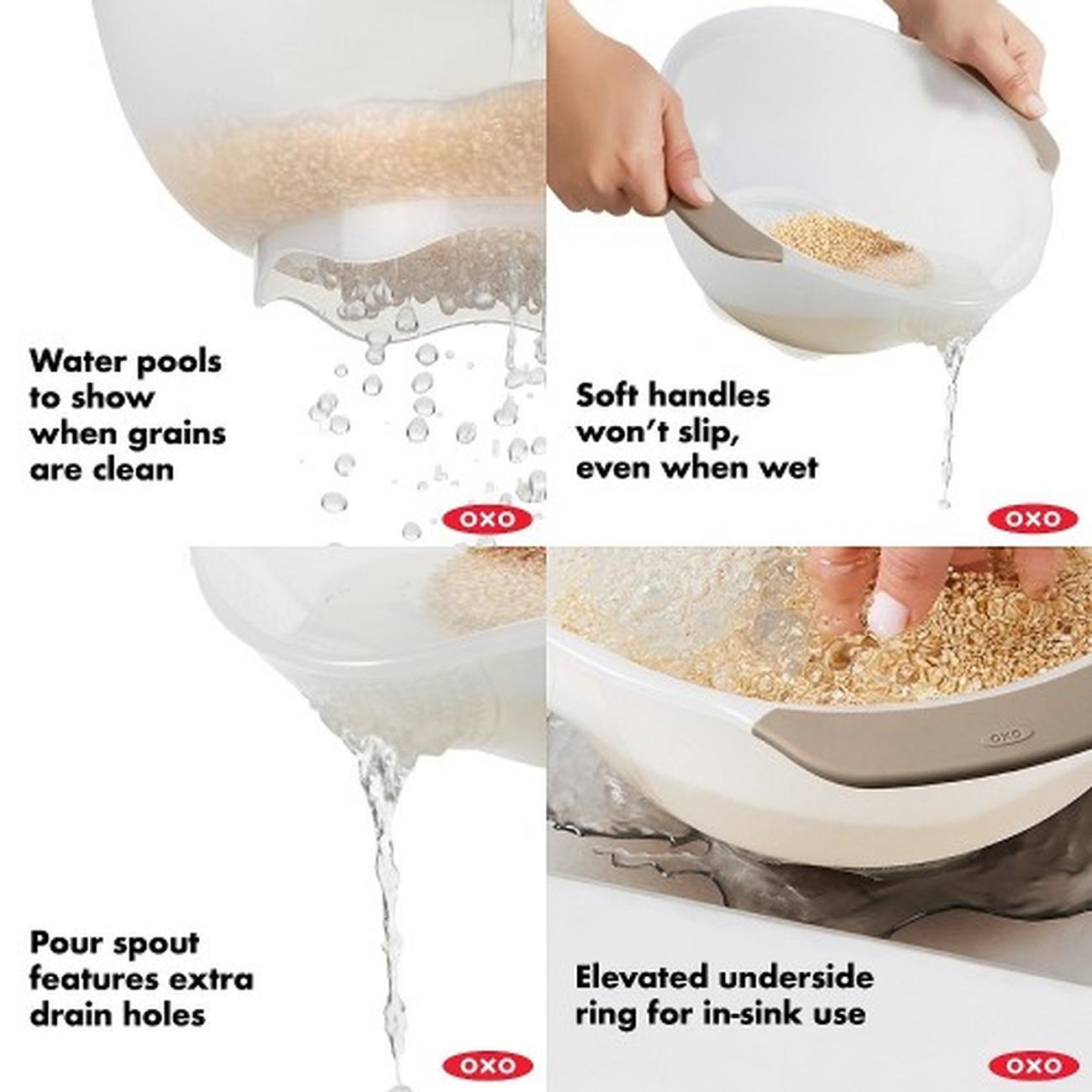 oxo-rice-and-grains-washing-colander-good-grips - OXO Good Grips Rice & Grains Colander