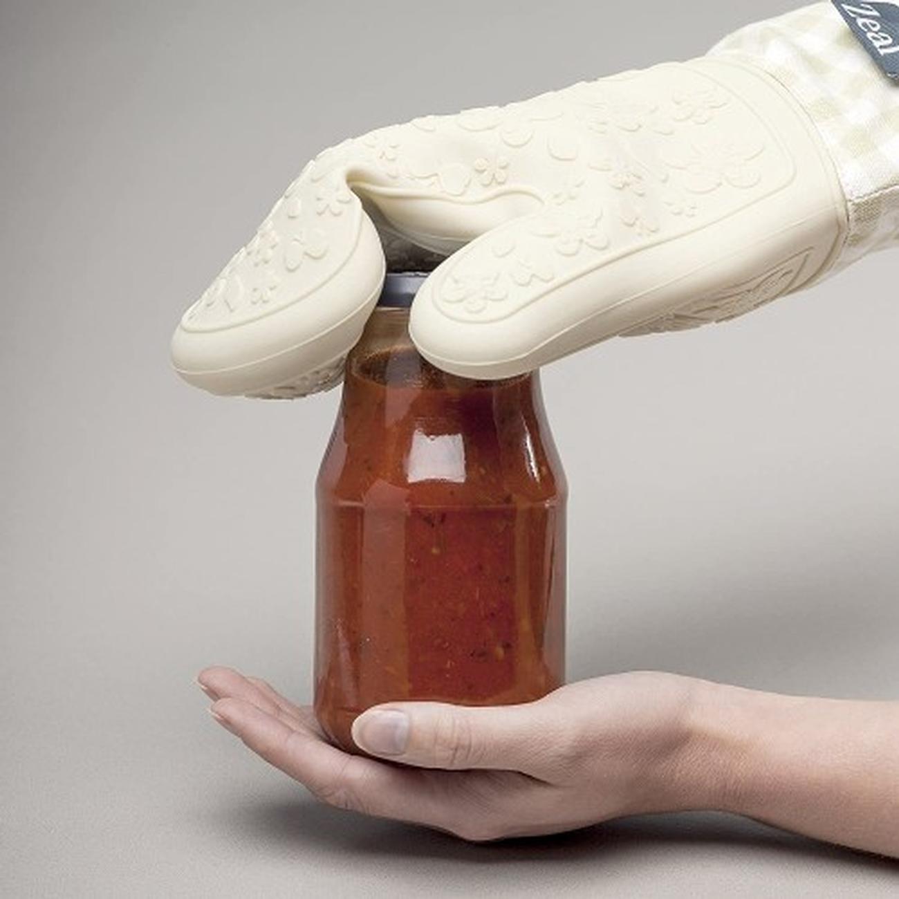 zeal-silicone-oven-glove-waterproof-cream - Zeal Steam Stop Silicone Oven Gauntlet Cream