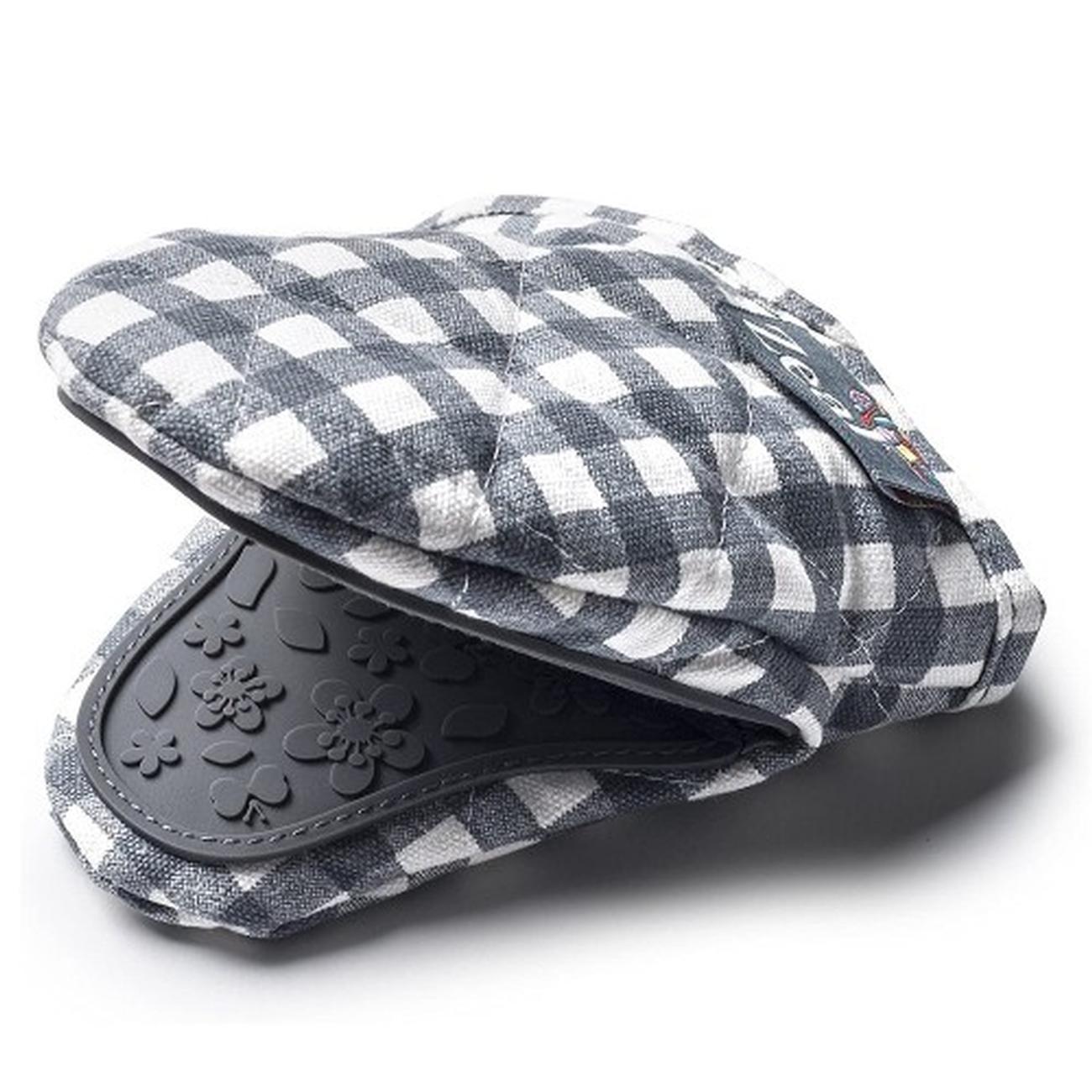 zeal-hot-grab-gingham-fabric-silicone-mini-pot-mitt-brights - Zeal Hot Grab Fabric Silicone Mini Pot Mitt Brights Gingham
