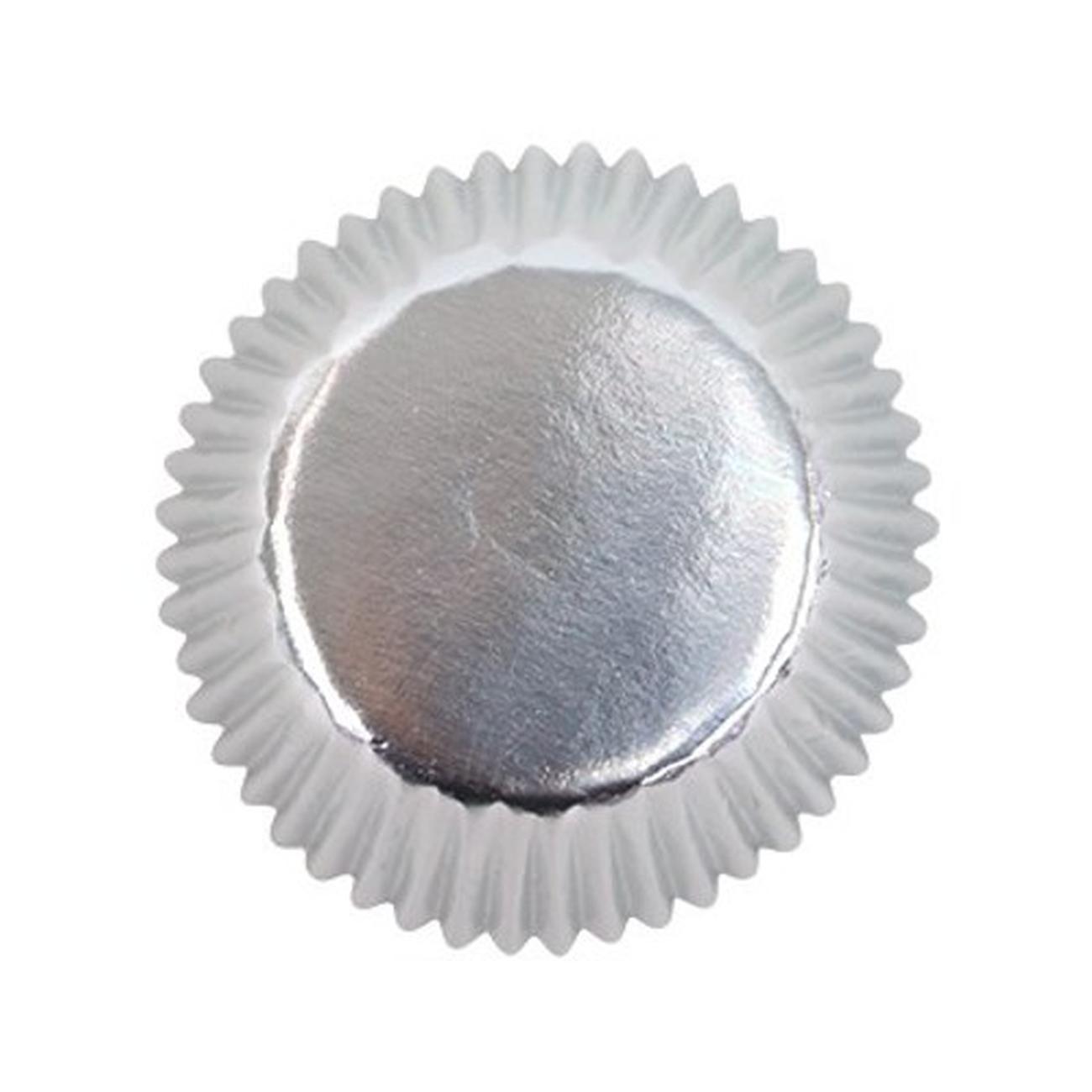 pme-45-mini-metallic-silver-foil-baking-cases - PME 45 Mini Metallic Silver Baking Cases