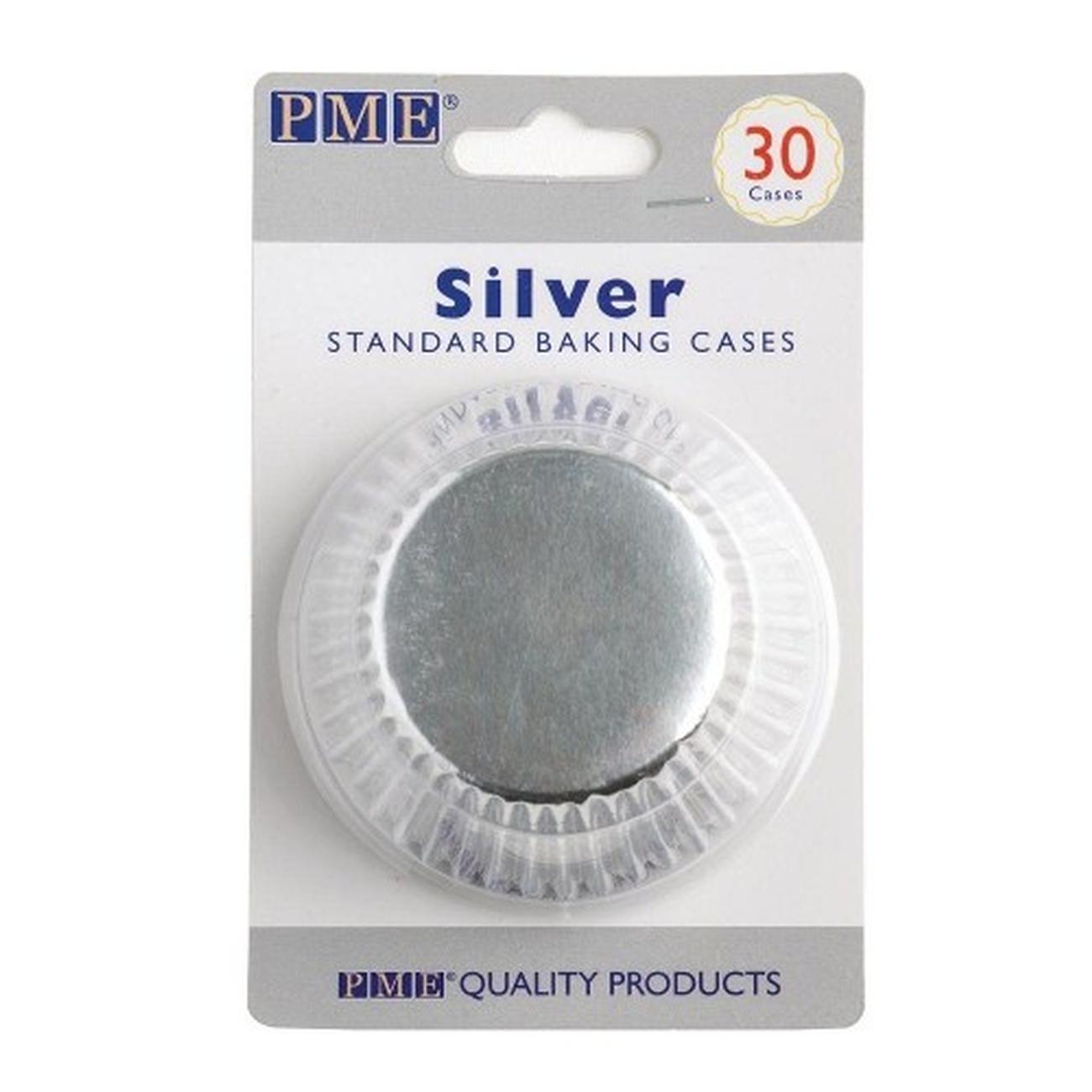 pme-45-mini-metallic-silver-foil-baking-cases - PME 45 Mini Metallic Silver Baking Cases