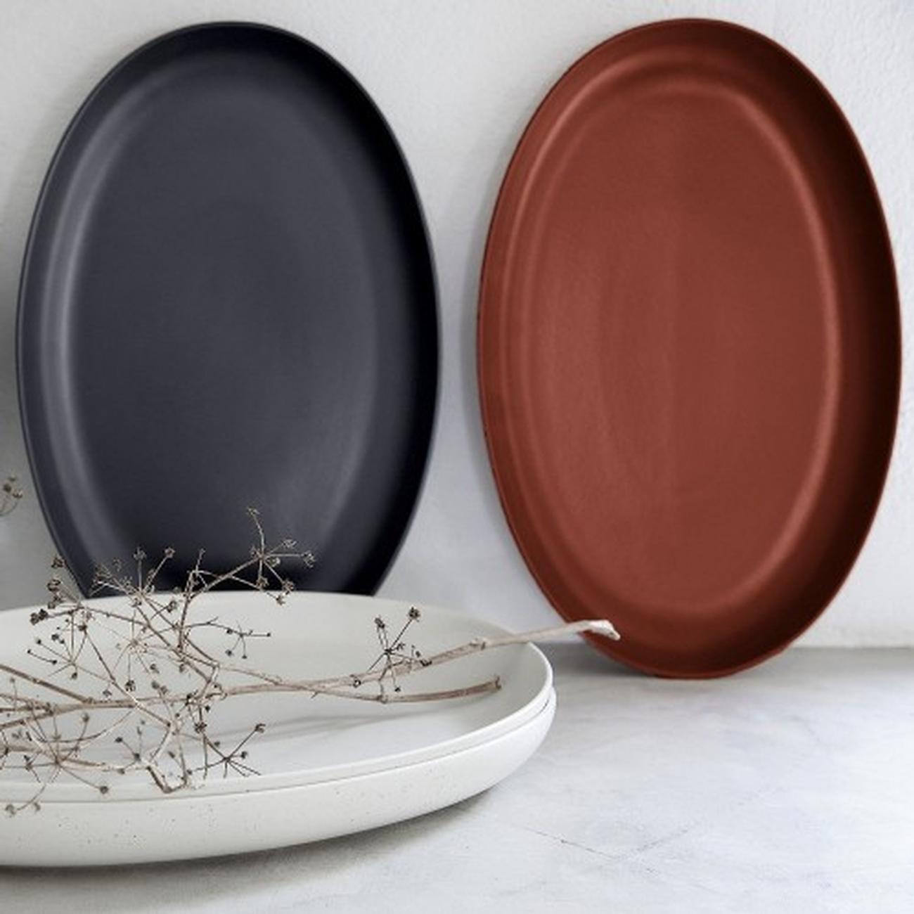 casafina-pacifica-oval-platter-41cm-seed-grey - Pacifica Seed Grey Oval Platter 41cm