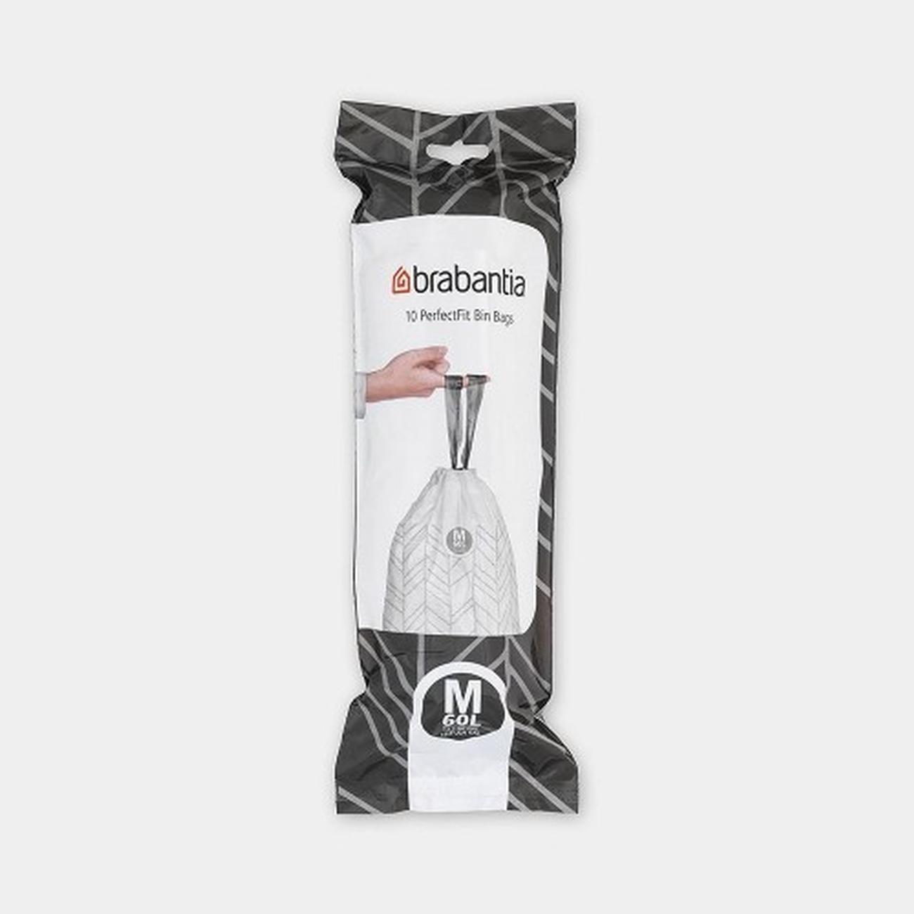 brabantia-perfectfit-bin-bags-code-m-60-litres-10-bags-on-roll-white - Brabantia PerfectFit Bin Bags for BO Code M