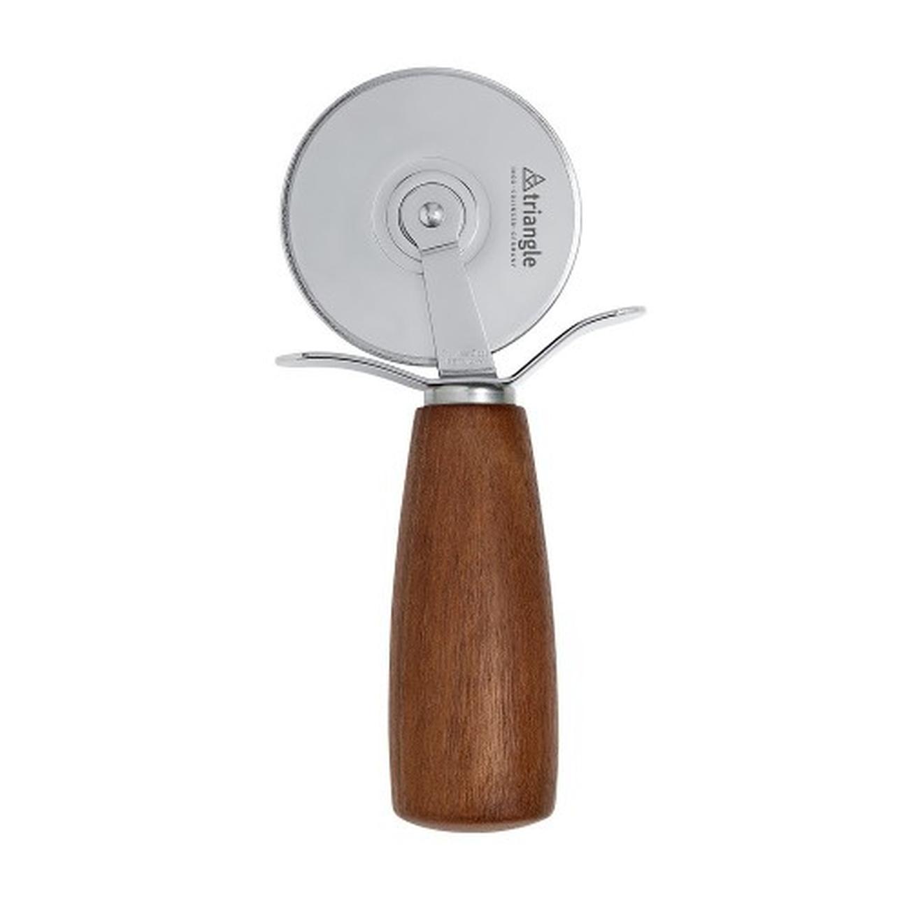 triangle-pizza-wheel-soul-walnut-wood-7cm - Triangle Pizza Cutter Soul 7cm Walnut