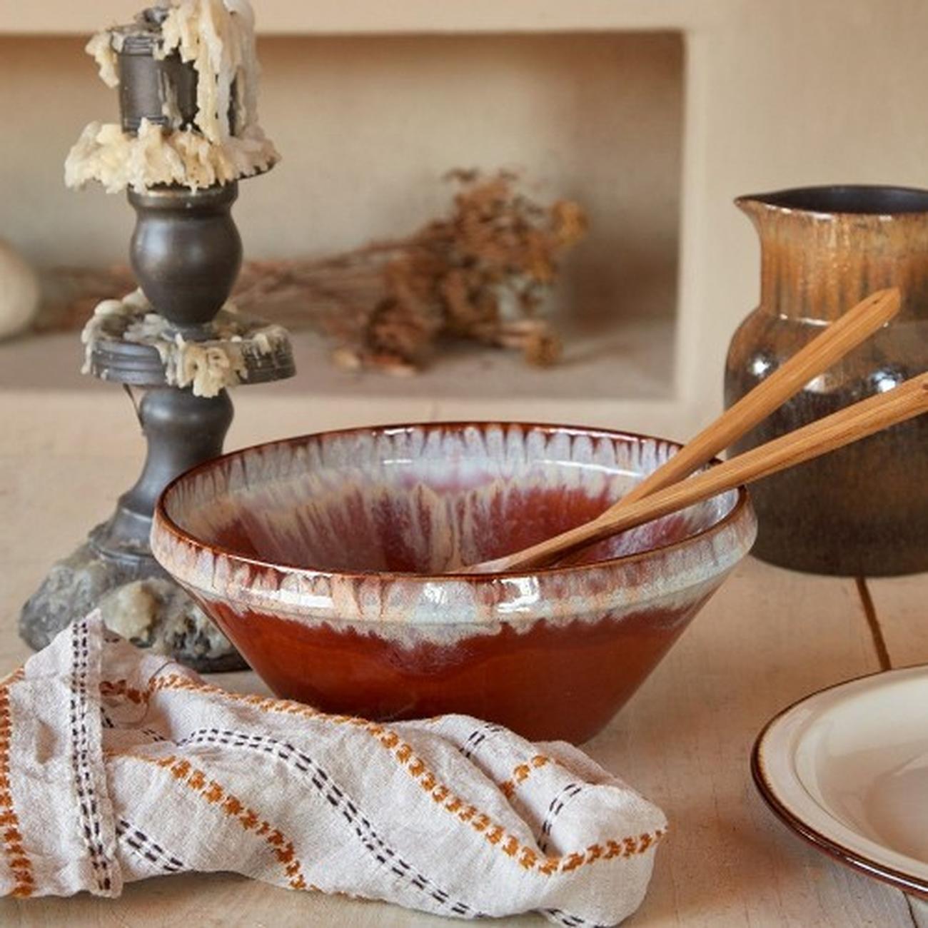 casafina-poterie-salad-bowl-caramel-latte-32cm - Poterie Serving Bowl 32cm