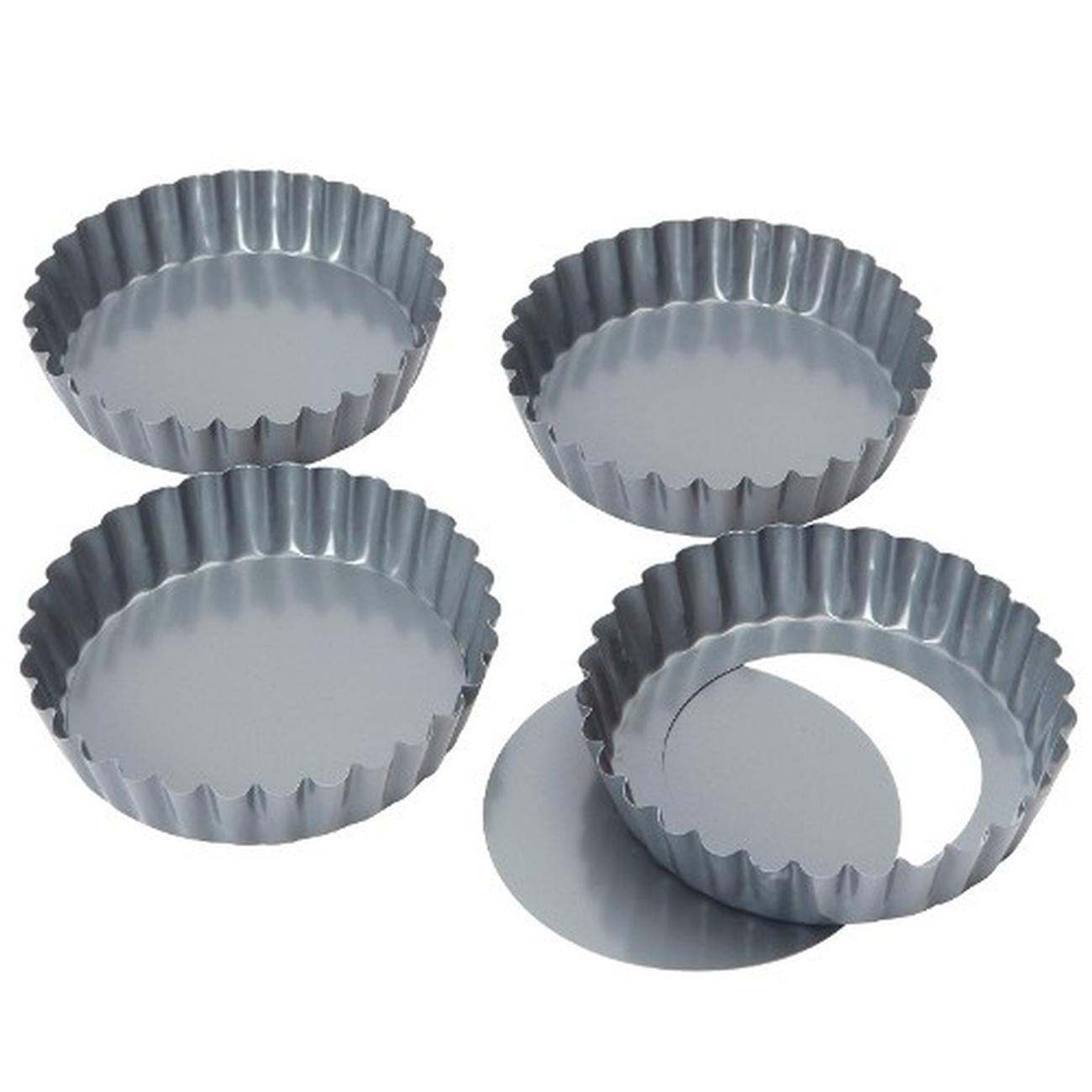 dexam-set-of-4-non-stick-quiche-tart-pans-10cm - Dexam Set of 4 Quiche Tins 10cm