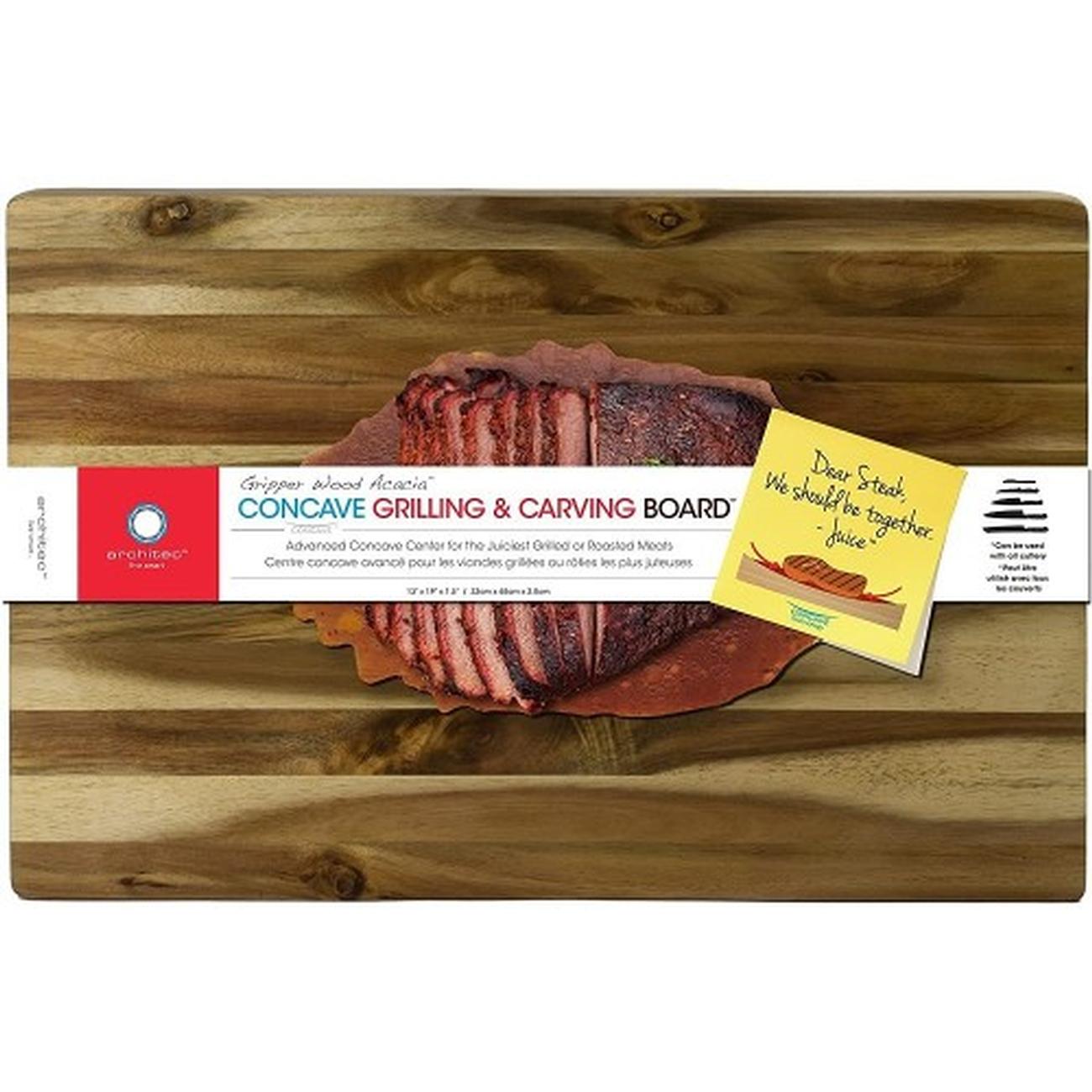 architec-gripperwood-acacia-concave-carving-and-grilling-board - Architec Gripperwood Rectangular Concave Carving Board