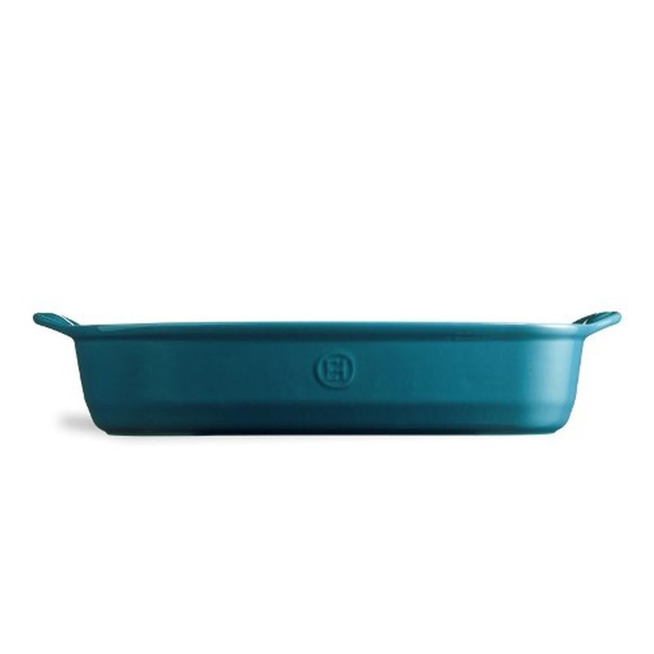 emile-henry-rectangular-oven-dish-large-blue-calan - Emile Henry Mediterranean Blue Rectangular Oven Dish Large