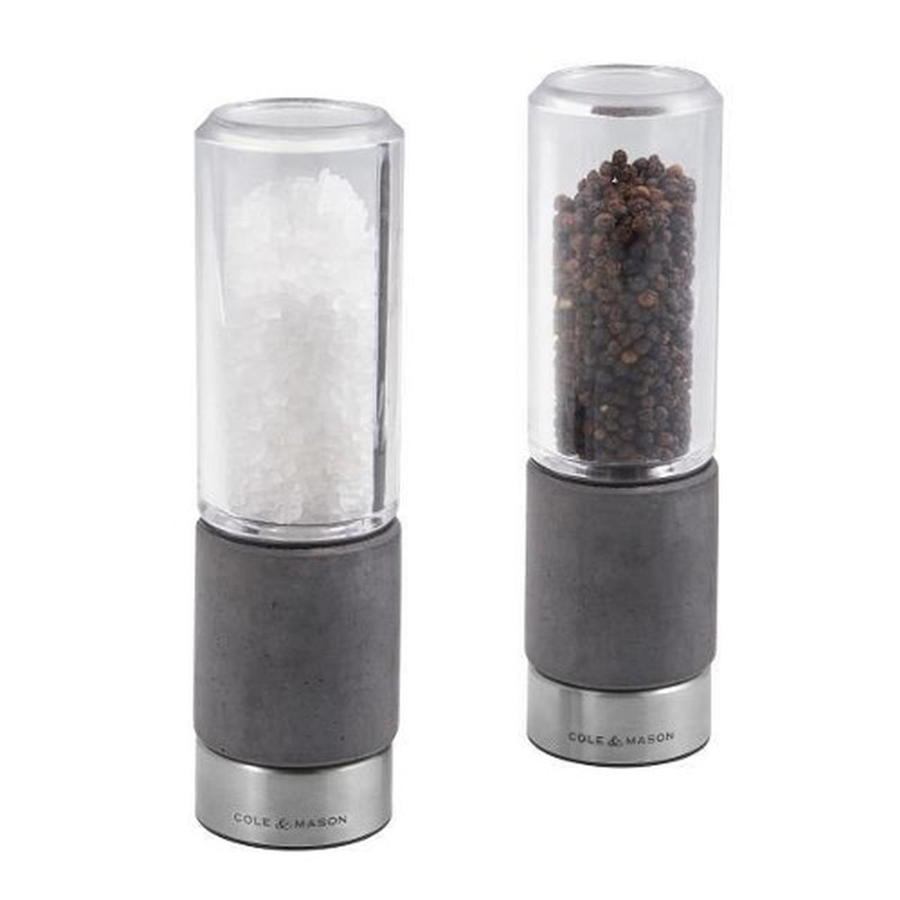 cole-and-mason-regent-concrete-precision-salt-pepper-mill-set-18cm - Cole & Mason Regent Concrete Precision Salt & Pepper Mill Set 18cm