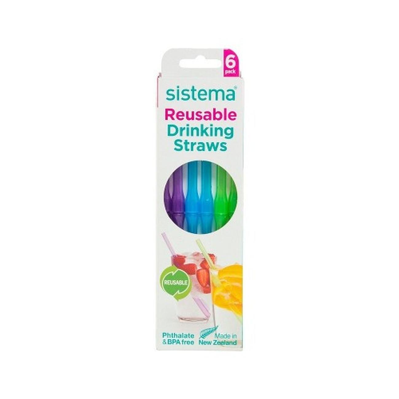 sistema-reusable-plastic-straws-6-pack - Sistema Reusable Drinking Straws 6pc