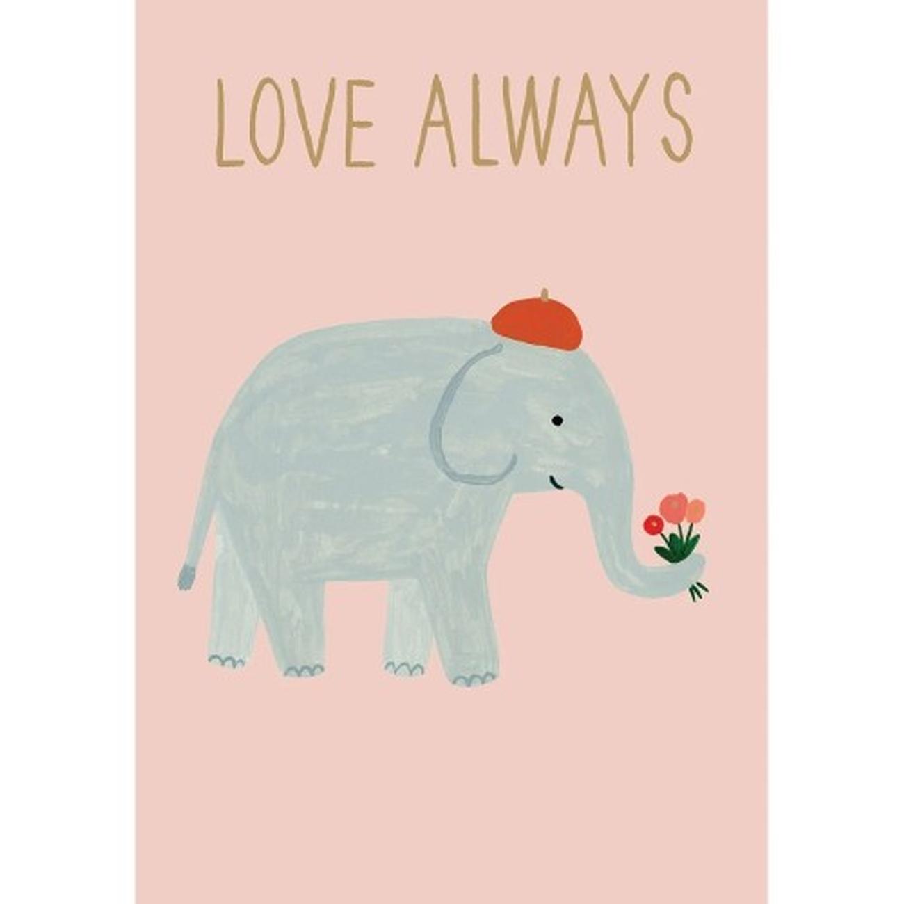 roger-la-borde-greeting-card-elephant-love-always - Greeting Card - Love Always