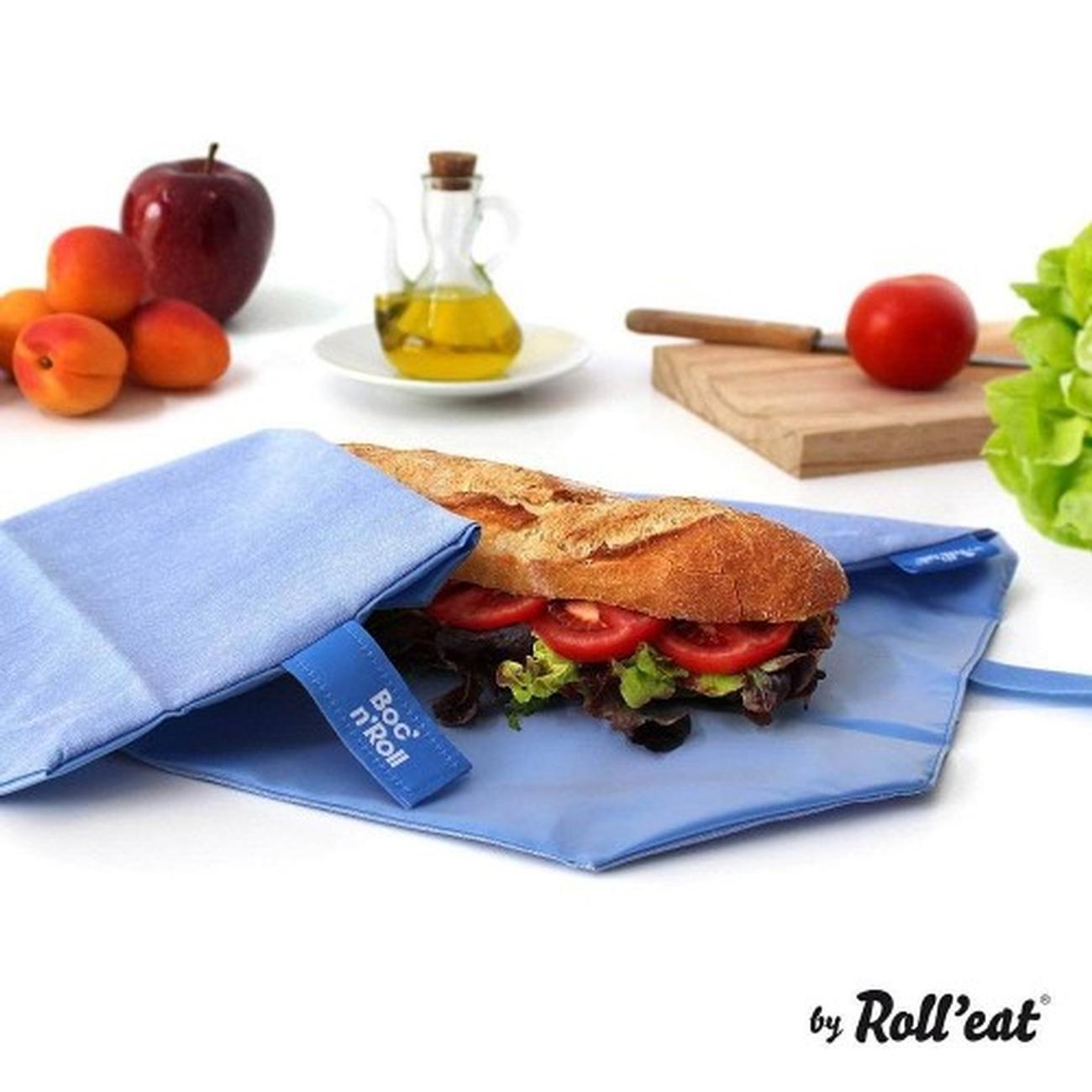 roll-eat-reusable-sandwich-bag-bocnroll-eco-blue - Roll'eat Boc'n'Roll Reusable Sandwich Wrap Eco Blue