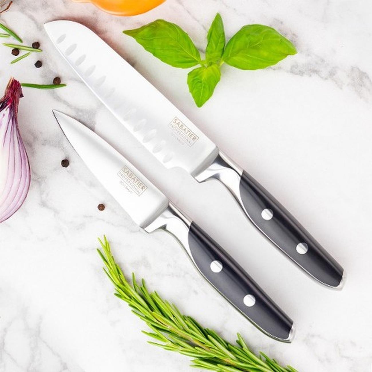 sabatier-professional-116-series-2pc-kitchen-knives-set - Sabatier Professional 116 Series 2pc Paring & Santoku Knife Set