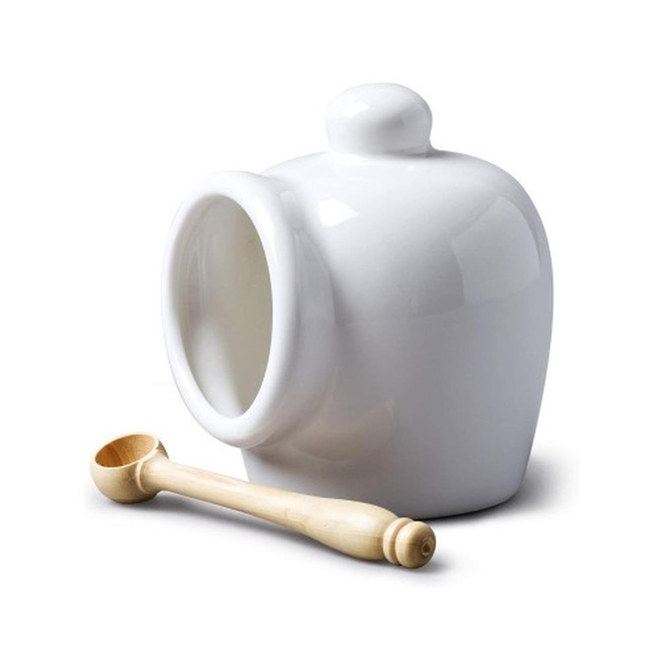 w-m-bartleet-sons-salt-pig-cellar-with-salt-spoon-11cm - W M Bartleet & Sons Small Salt Pig & Wooden Salt Spoon