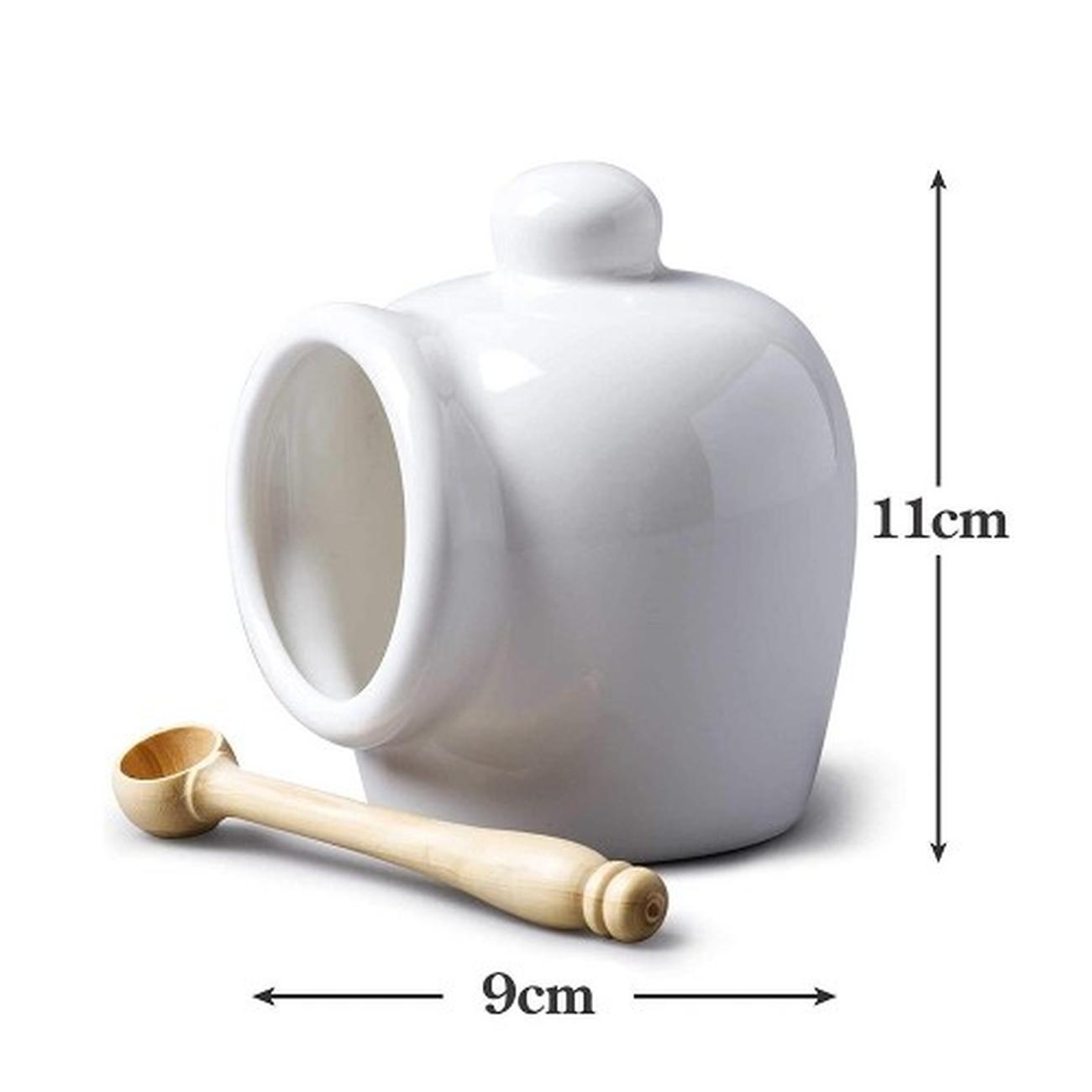 w-m-bartleet-sons-salt-pig-cellar-with-salt-spoon-11cm - W M Bartleet & Sons Small Salt Pig & Wooden Salt Spoon