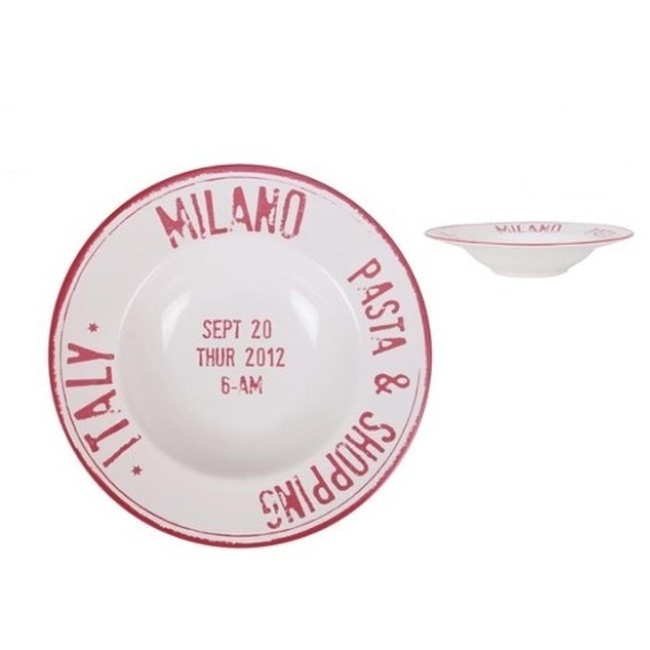 milano-italy-pasta-bowl-red-28cm - Milano Italy Pasta Bowl Red 28cm