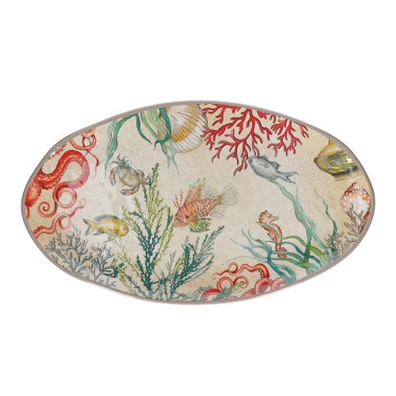 sea-life-oval-platter-melamine - Sea Life Oval Platter