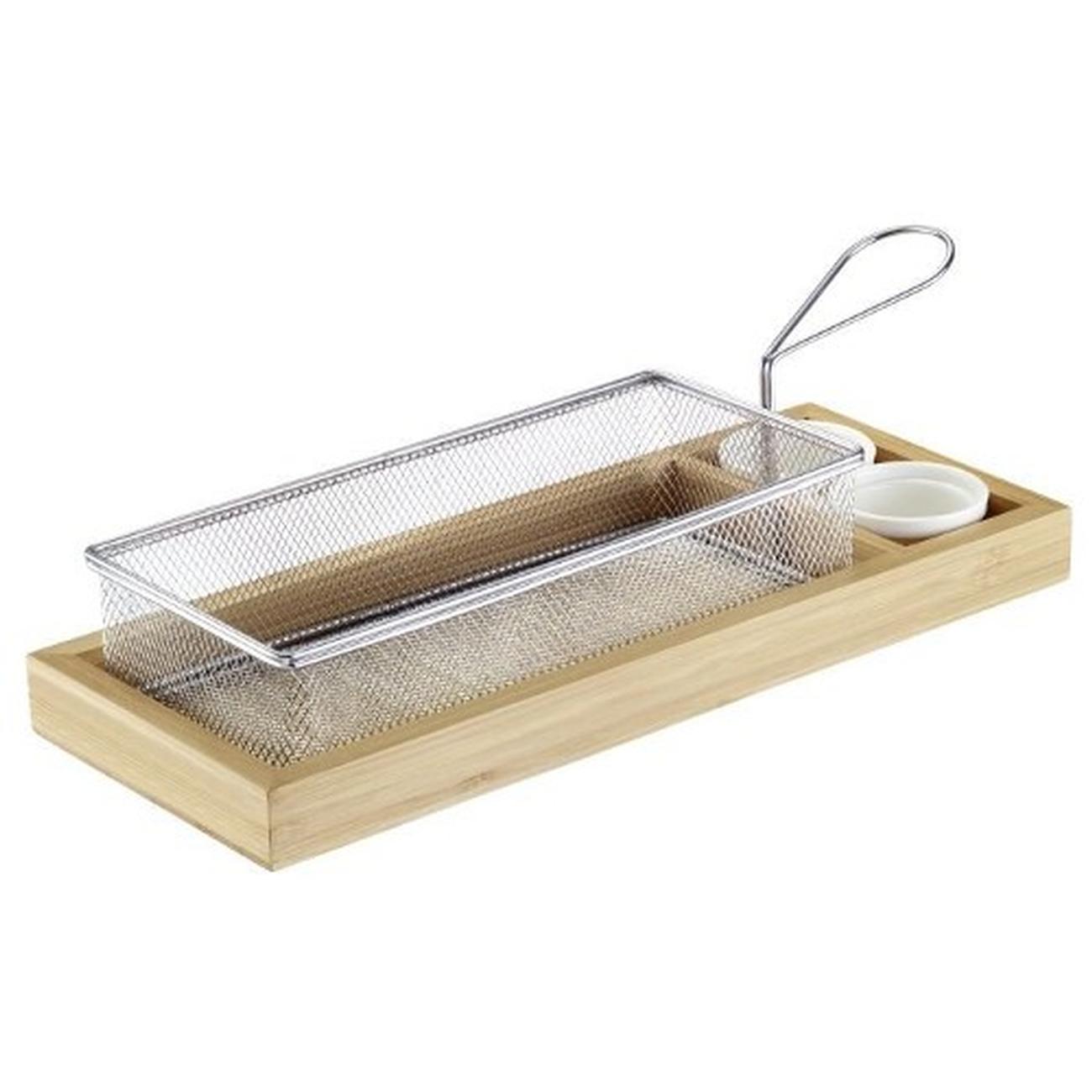 Westmark Serving Basket & Bamboo Tray Set