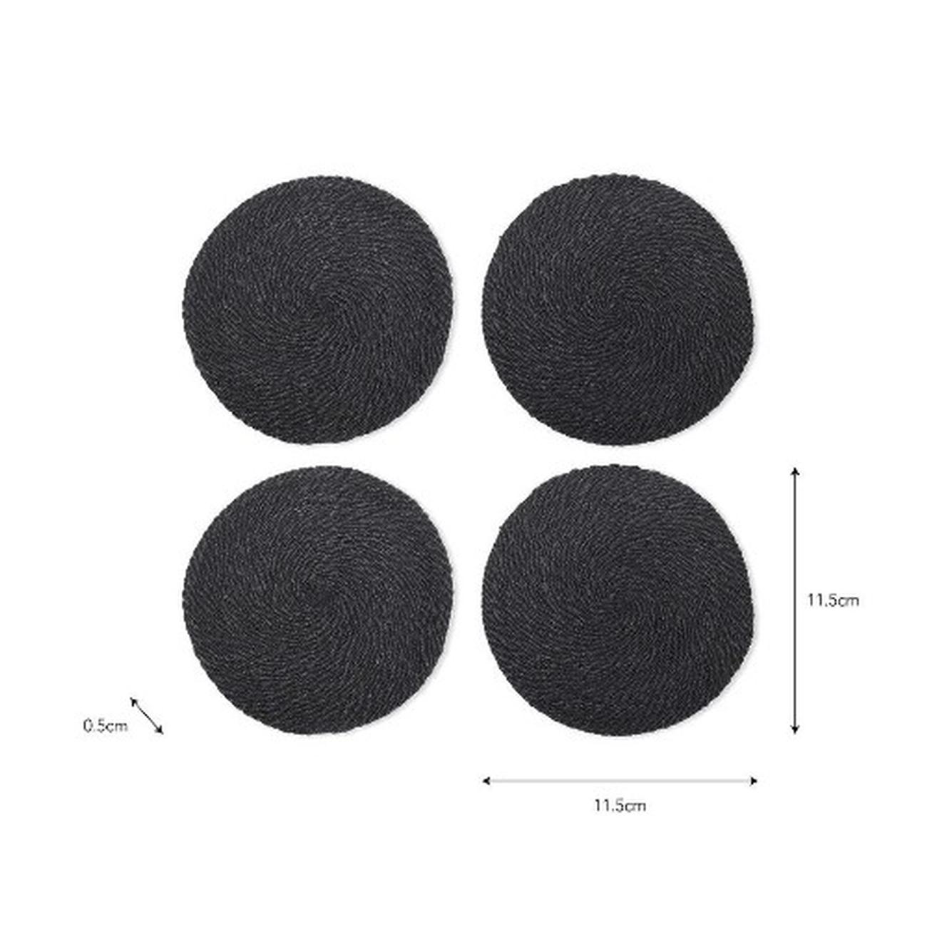 garden-trading-4pc-jute-coasters-black - Garden Trading Set of 4 Jute Coasters Black