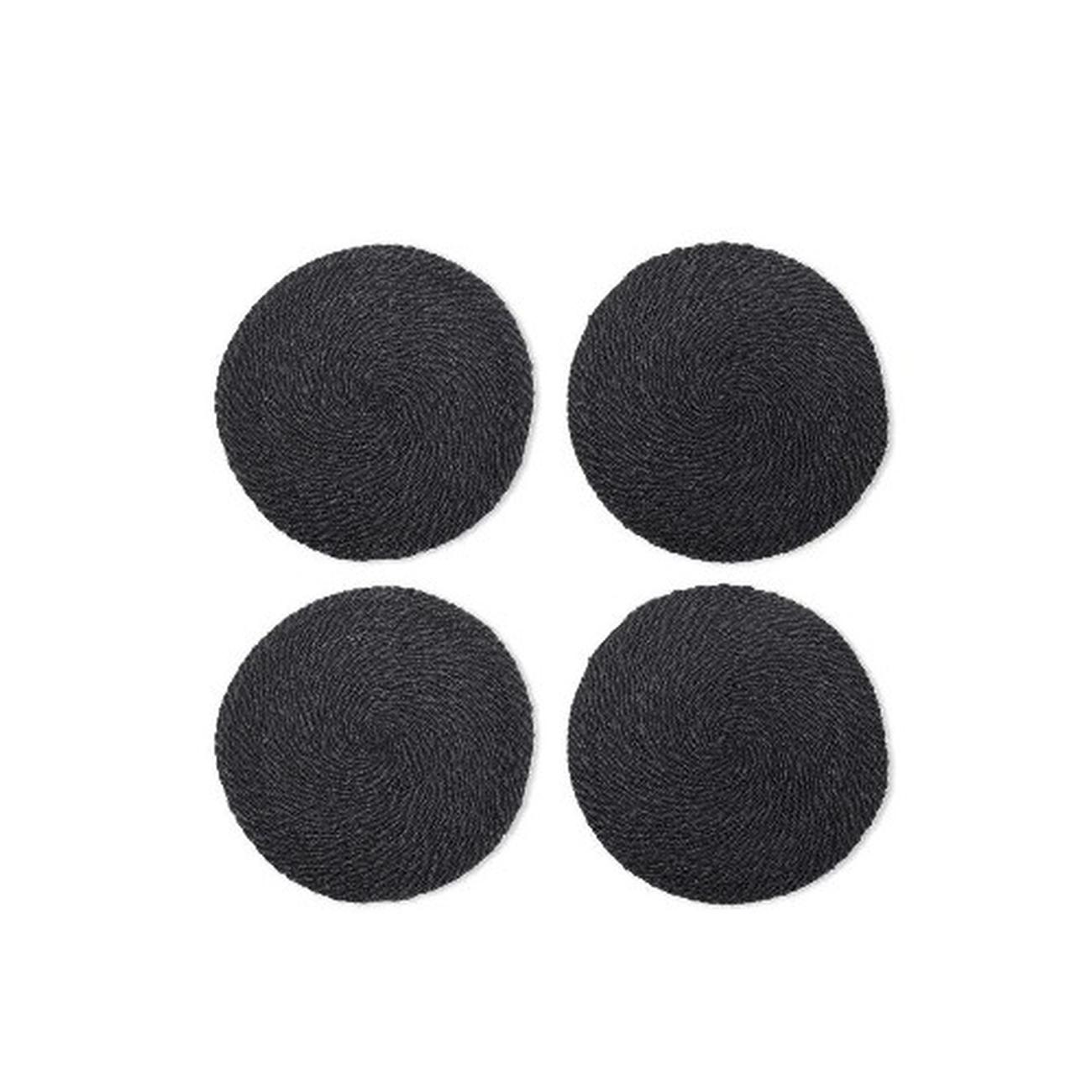 garden-trading-4pc-jute-coasters-black - Garden Trading Set of 4 Jute Coasters Black