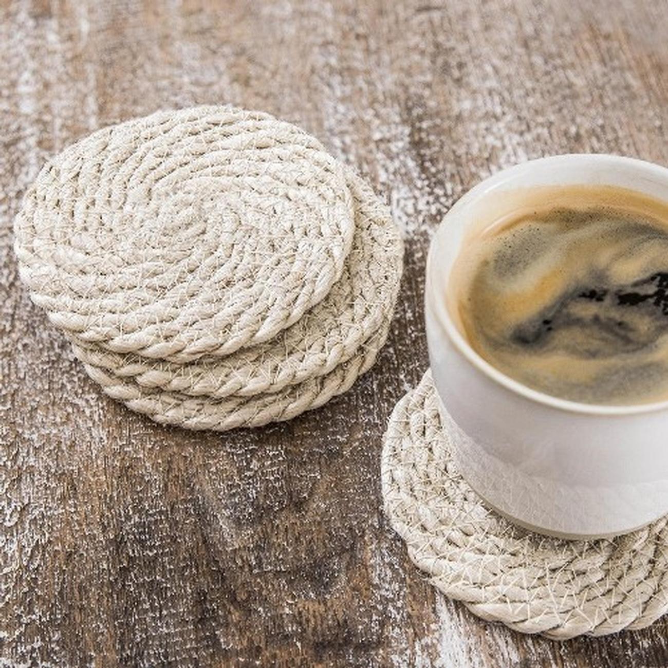 garden-trading-4pc-jute-coasters-natural - Garden Trading Set of 4 Natural Jute Coasters
