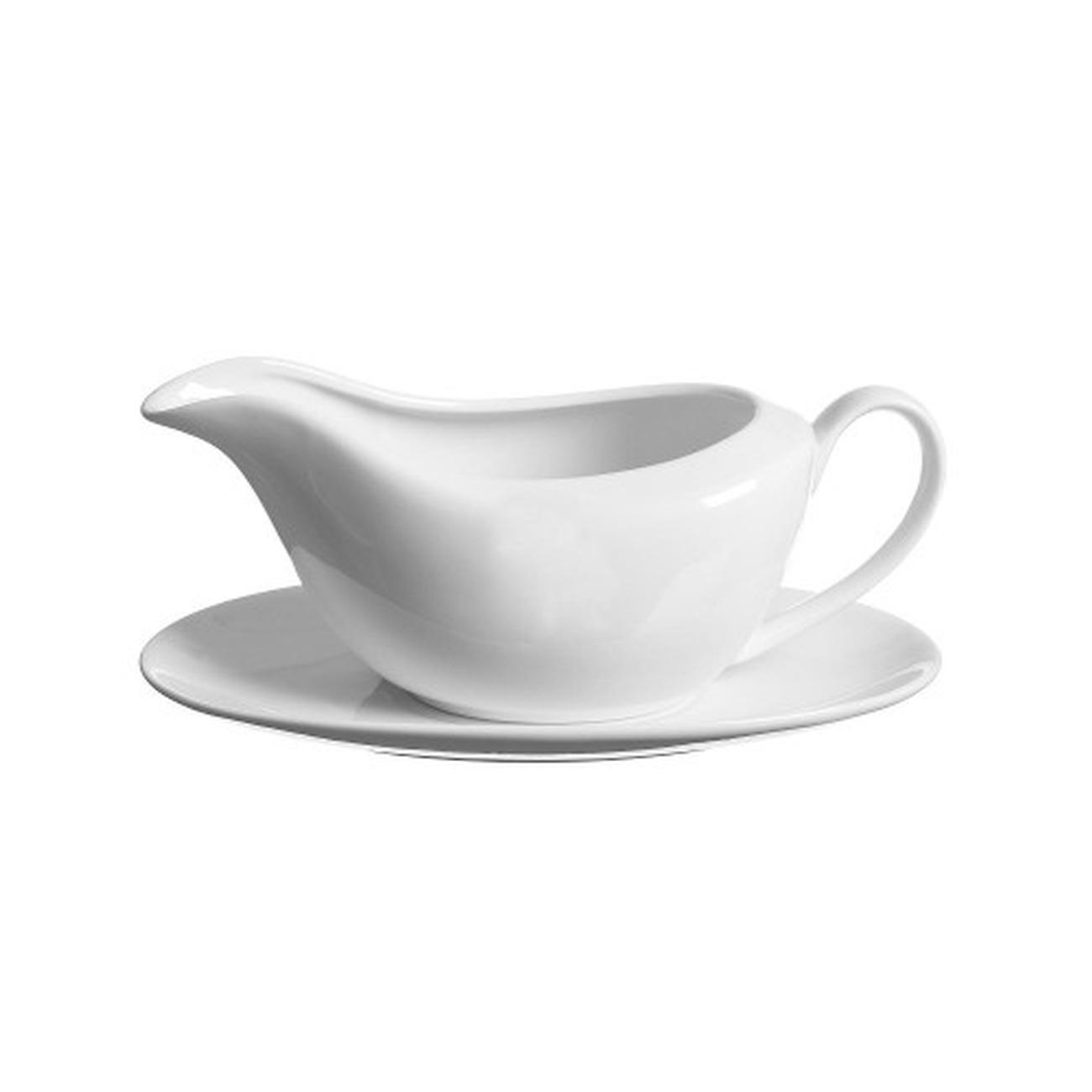 price-and-kensington-white-gravy-boat-and-saucer - Price & Kensington Simplicity Gravy Boat & Saucer