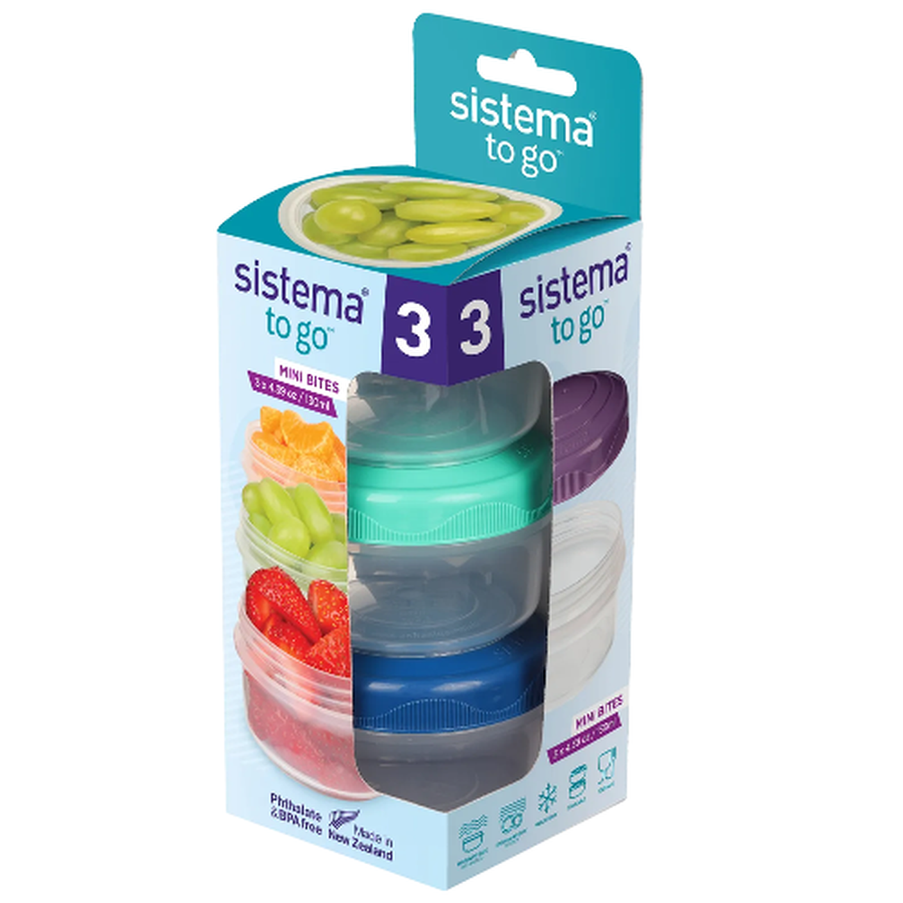 sistema-to-go-130ml-mini-bites-3-pack - Sistema To Go 130ml Mini Bites 3 Pack